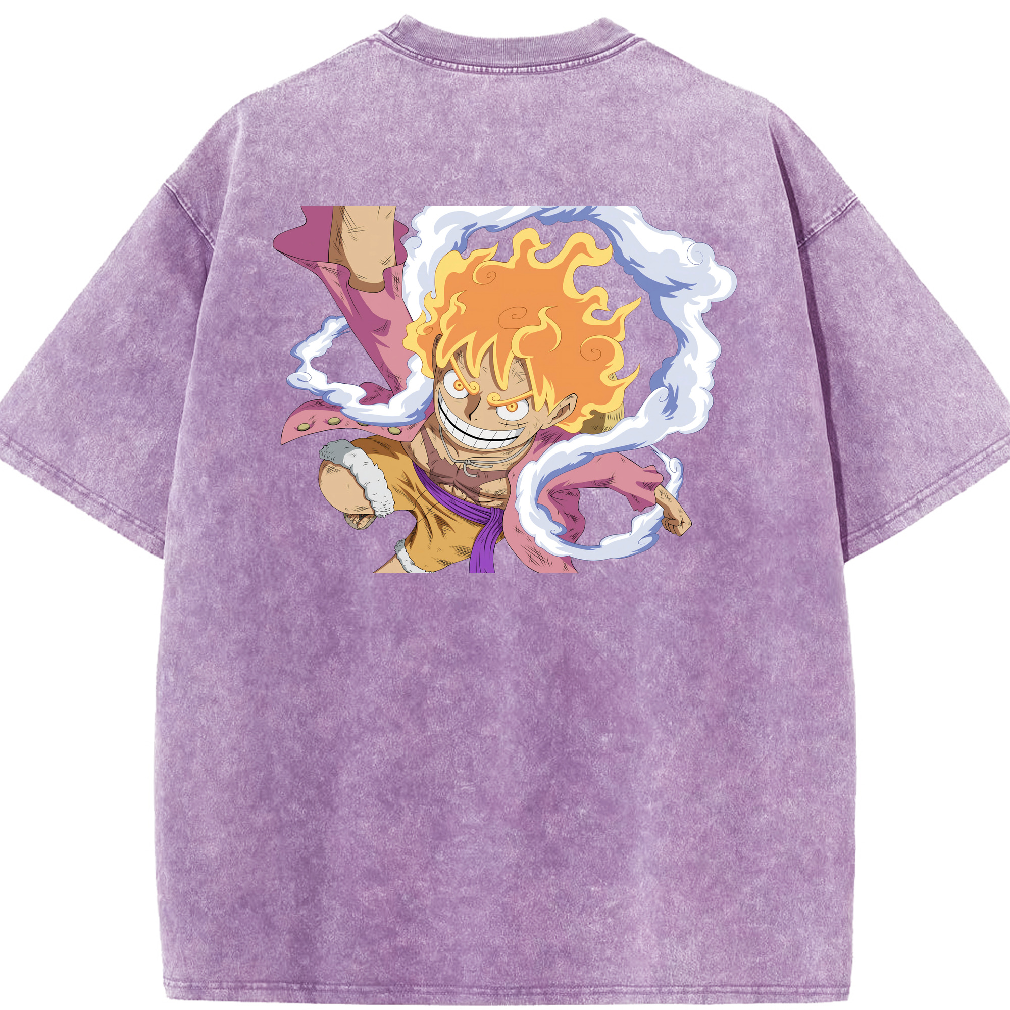 ワンピース モンキー・D・ルフィ ONE PIECE Monkey D. Luffy 綿100% ヴィンテージ風 半袖Tシャツ（背面プリント）