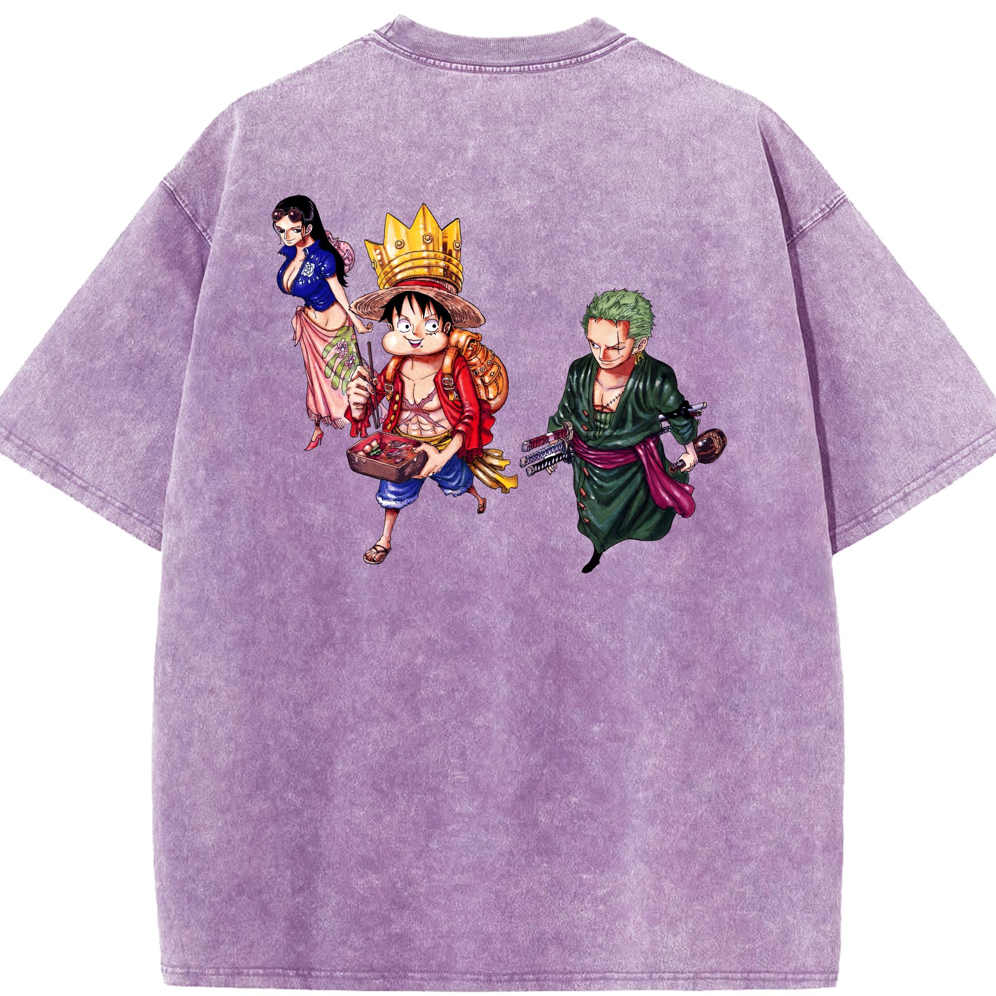 ワンピース モンキー・D・ルフィ ONE PIECE Monkey D. Luffy 綿100% ヴィンテージ風 半袖Tシャツ（背面プリント）