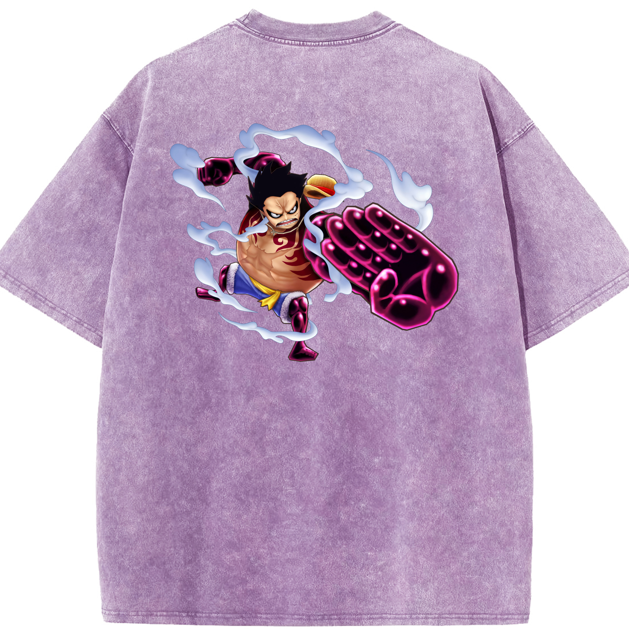 ワンピース モンキー・D・ルフィ ONE PIECE Monkey D. Luffy 綿100% ヴィンテージ風 半袖Tシャツ（背面プリント）