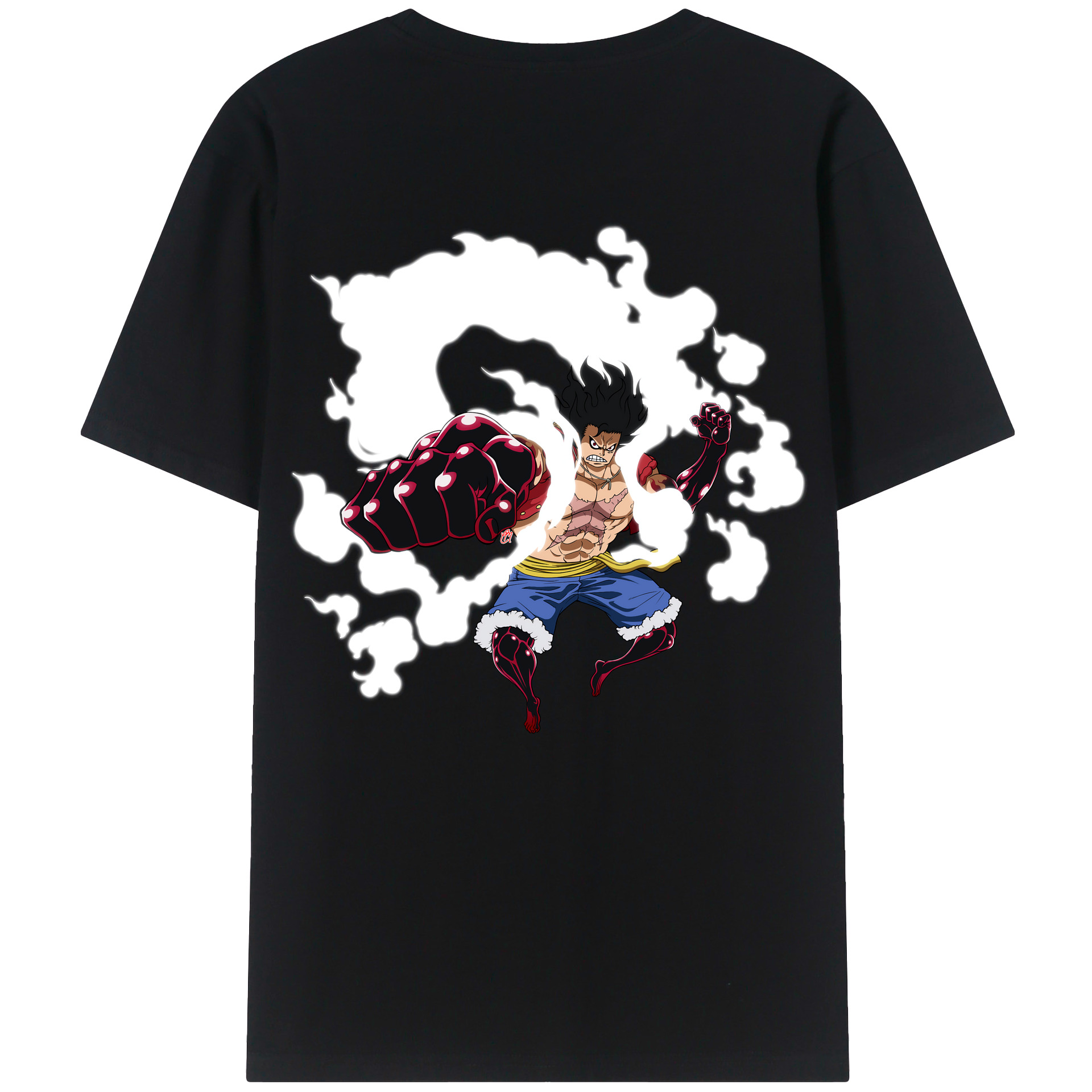 （画像用） ワンピース モンキー・D・ルフィ ONE PIECE Monkey D. Luffy 綿100％ メンズ半袖Tシャツ（バックプリント） 通気性