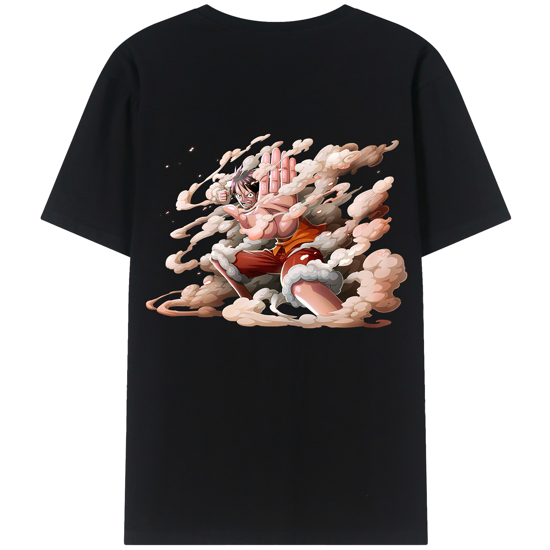 （画像用） ワンピース モンキー・D・ルフィ ONE PIECE Monkey D. Luffy 綿100％ メンズ半袖Tシャツ（バックプリント） 通気性