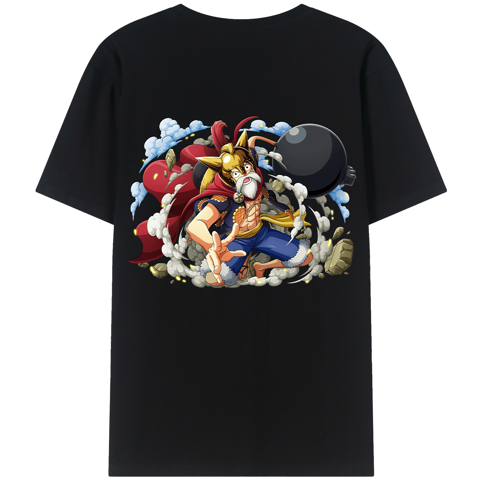 ワンピース モンキー・D・ルフィ ONE PIECE Monkey D. Luffy 綿100％ メンズ半袖Tシャツ（バックプリント） 通気性