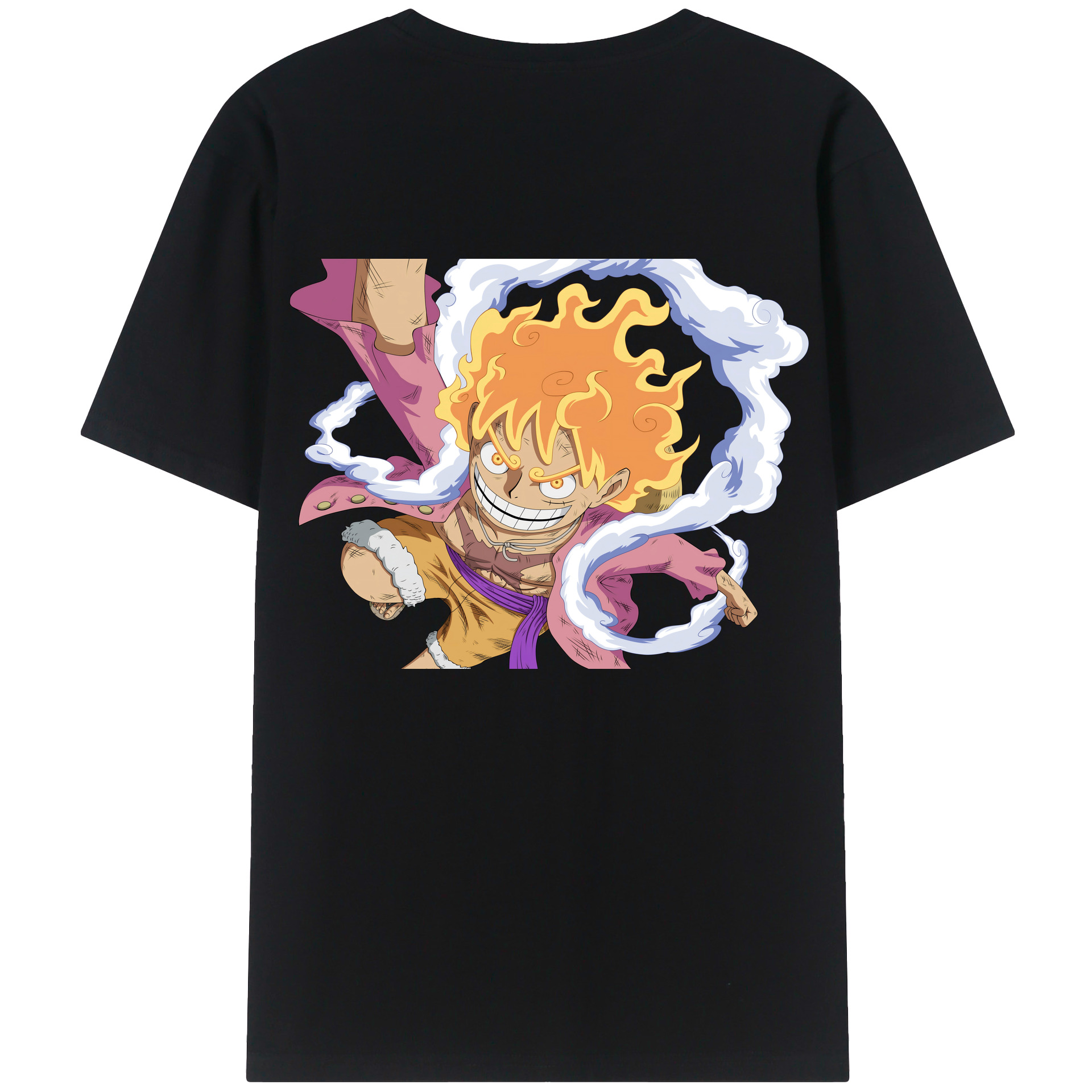 ワンピース モンキー・D・ルフィ ONE PIECE Monkey D. Luffy 綿100％ メンズ半袖Tシャツ（バックプリント） 通気性
