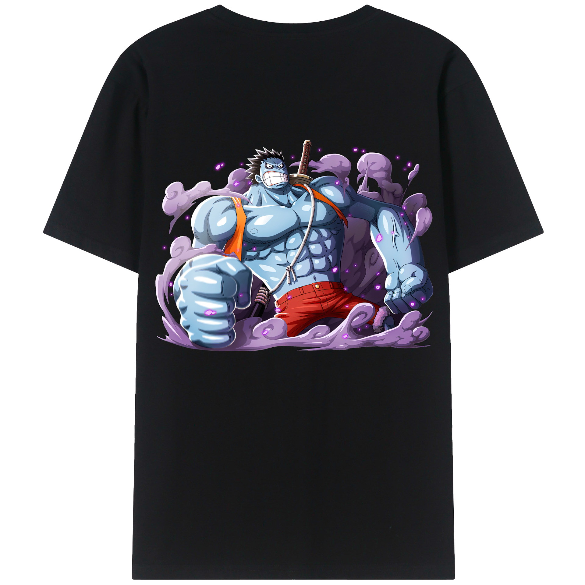 ワンピース モンキー・D・ルフィ ONE PIECE Monkey D. Luffy 綿100％ メンズ半袖Tシャツ（バックプリント） 通気性