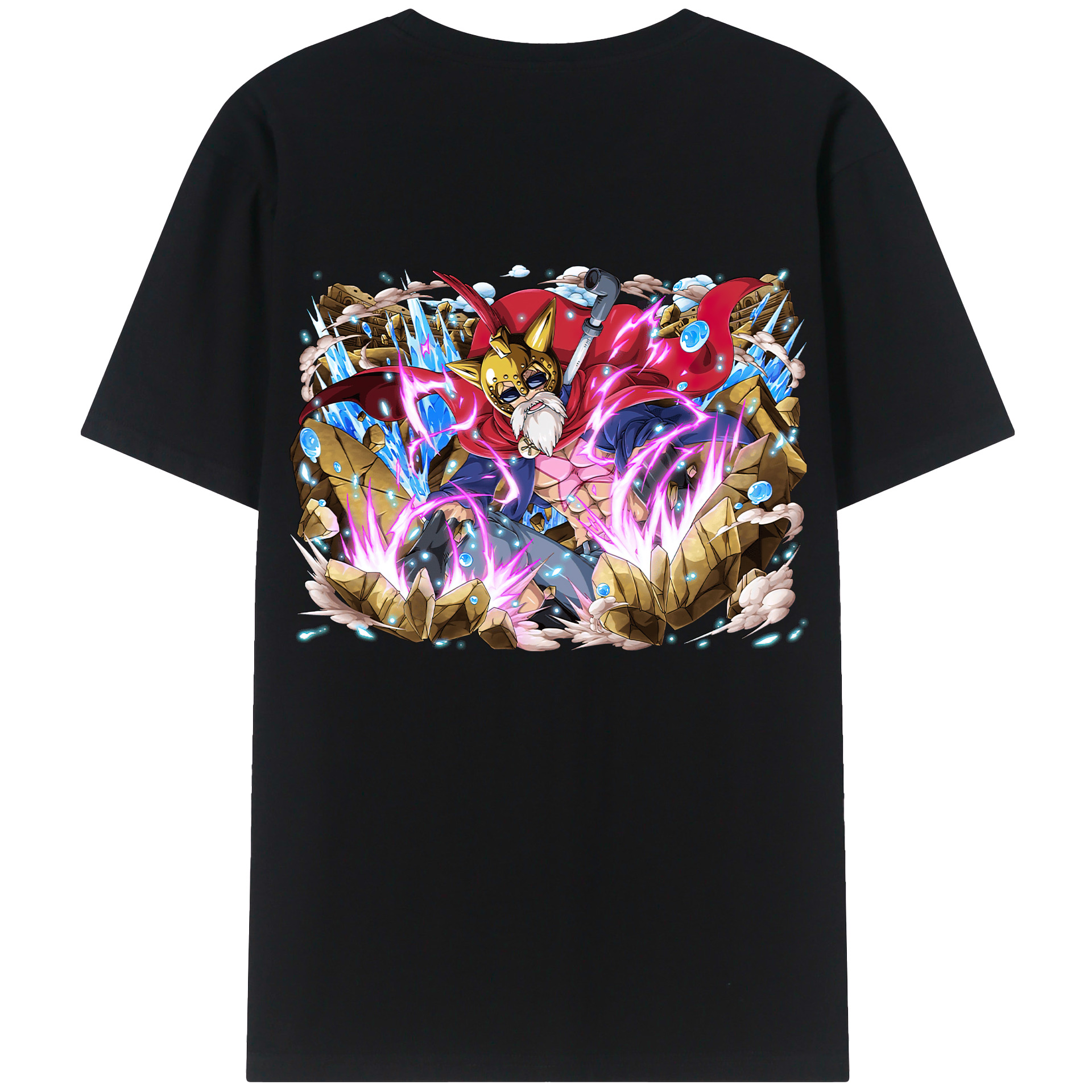 ワンピース モンキー・D・ルフィ ONE PIECE Monkey D. Luffy 綿100％ メンズ半袖Tシャツ（バックプリント） 通気性