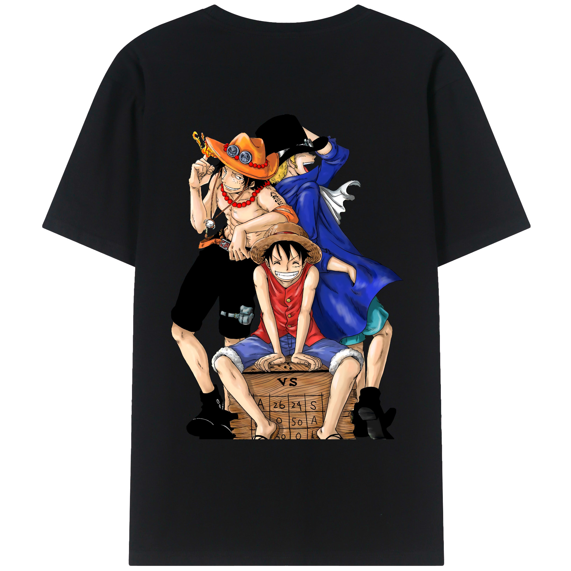 ワンピース モンキー・D・ルフィ ONE PIECE Monkey D. Luffy 綿100％ メンズ半袖Tシャツ（バックプリント） 通気性