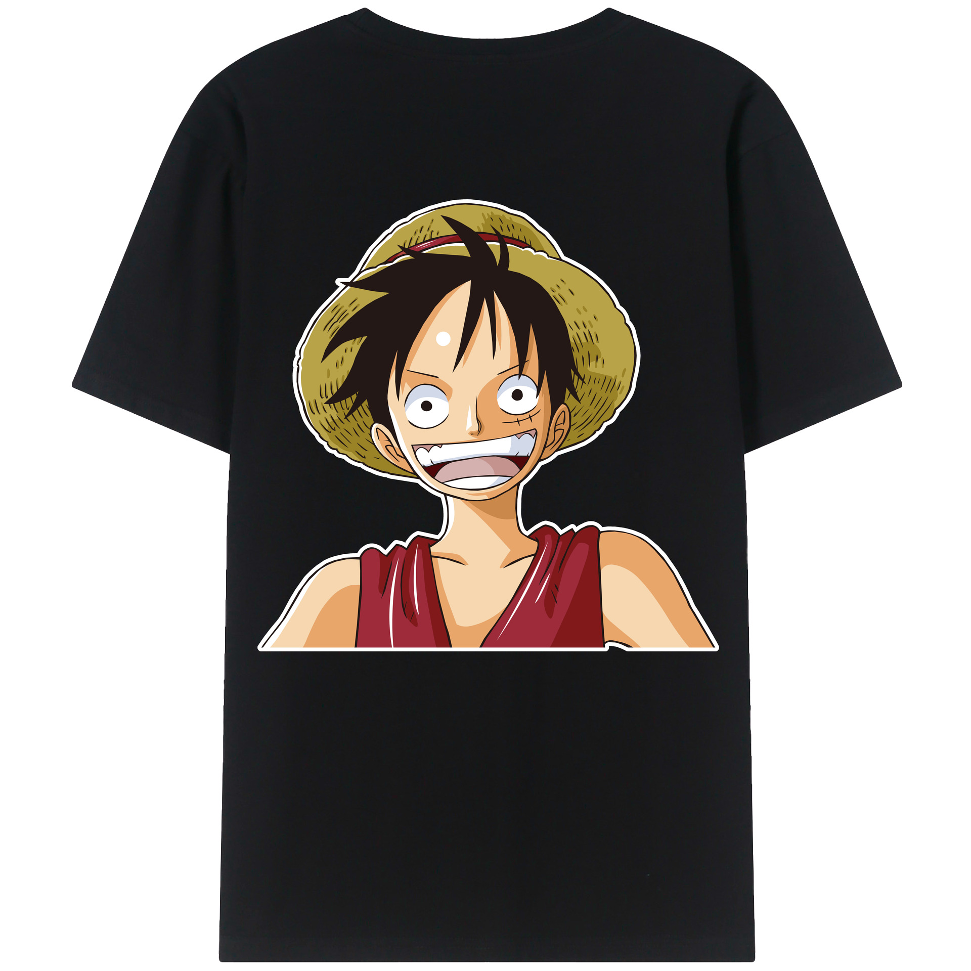 ワンピース モンキー・D・ルフィ ONE PIECE Monkey D. Luffy 綿100％ メンズ半袖Tシャツ（バックプリント） 通気性