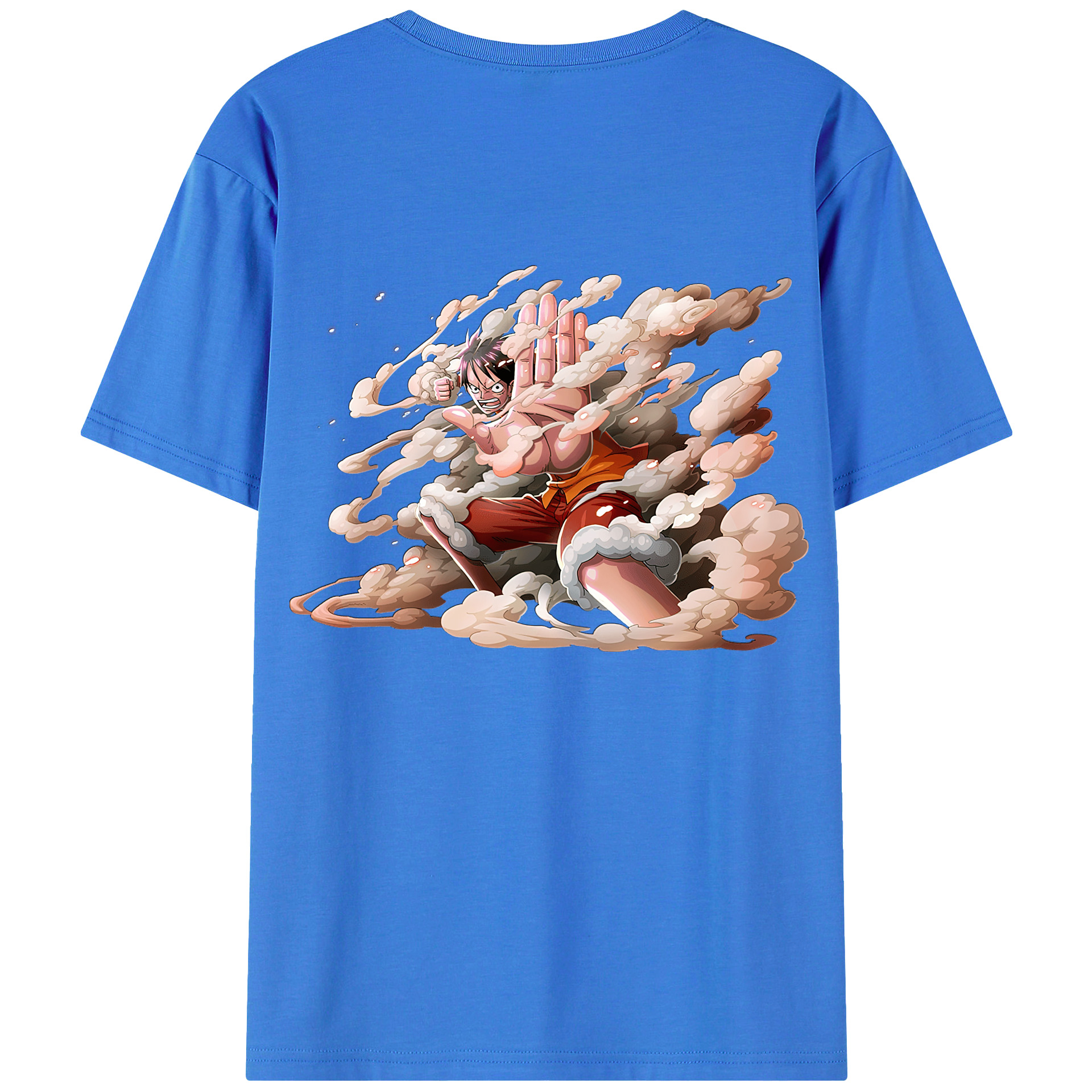 （画像用） ワンピース モンキー・D・ルフィ ONE PIECE Monkey D. Luffy 綿100％ メンズ半袖Tシャツ（バックプリント） 通気性