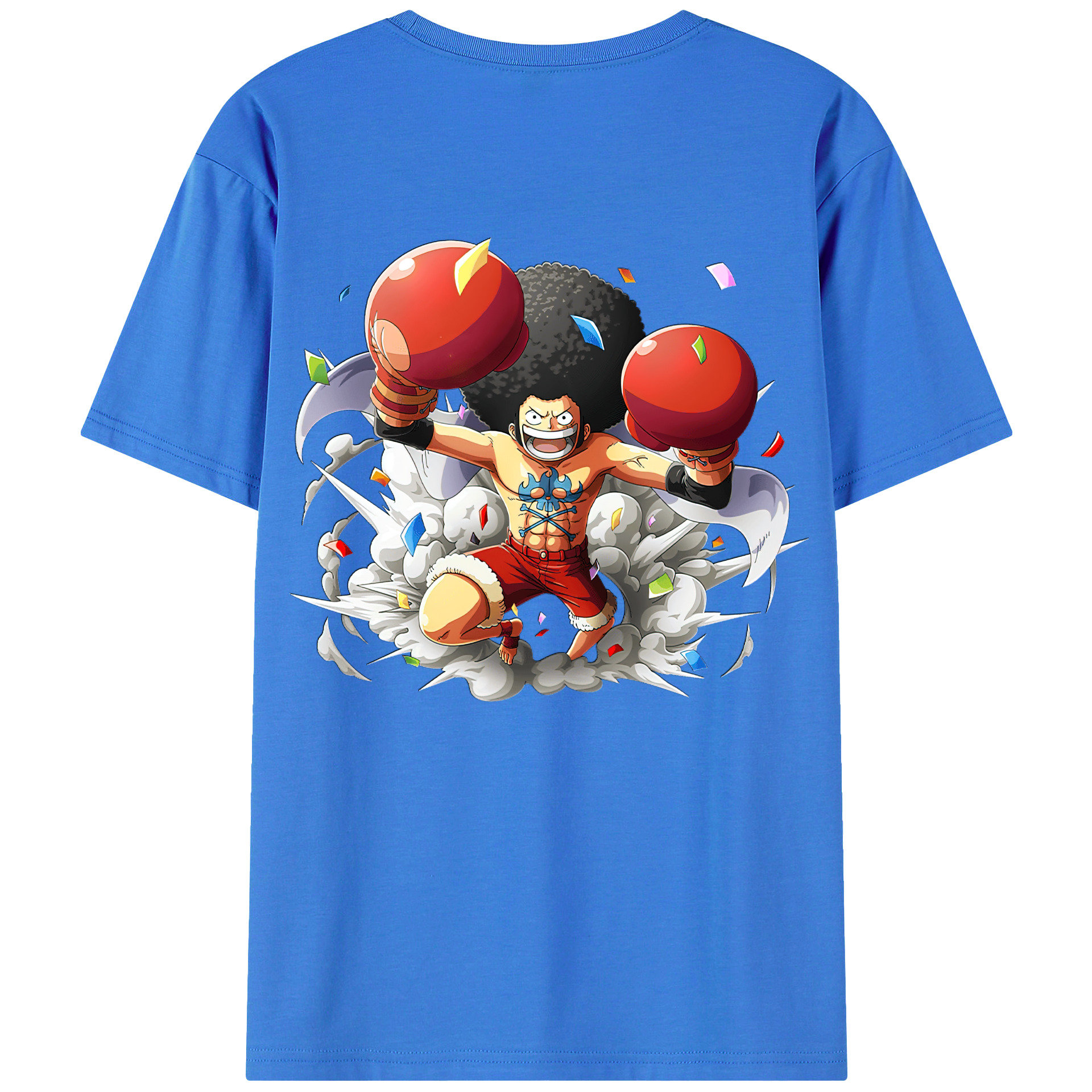 ワンピース モンキー・D・ルフィ ONE PIECE Monkey D. Luffy 綿100％ メンズ半袖Tシャツ（バックプリント） 通気性