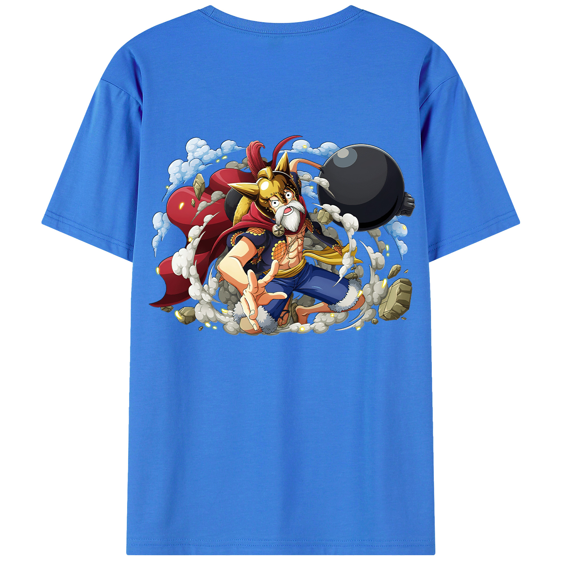 ワンピース モンキー・D・ルフィ ONE PIECE Monkey D. Luffy 綿100％ メンズ半袖Tシャツ（バックプリント） 通気性