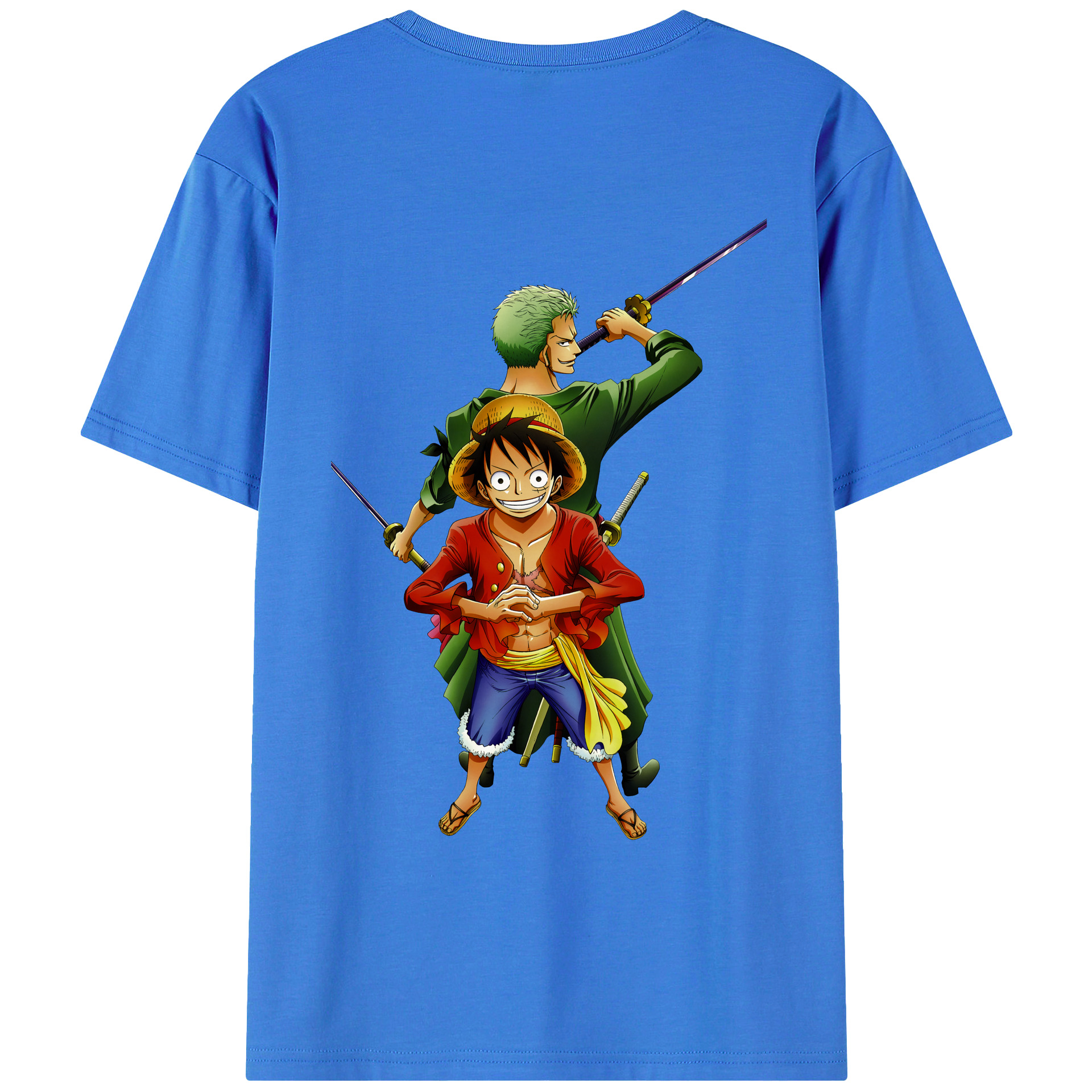 ワンピース モンキー・D・ルフィ ONE PIECE Monkey D. Luffy 綿100％ メンズ半袖Tシャツ（バックプリント） 通気性