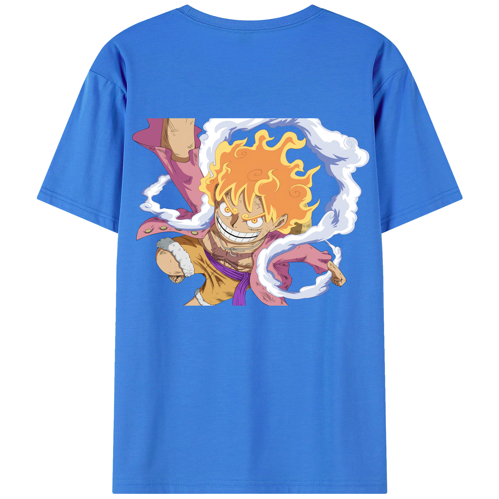 ワンピース モンキー・D・ルフィ ONE PIECE Monkey D. Luffy 綿100％ メンズ半袖Tシャツ（バックプリント） 通気性