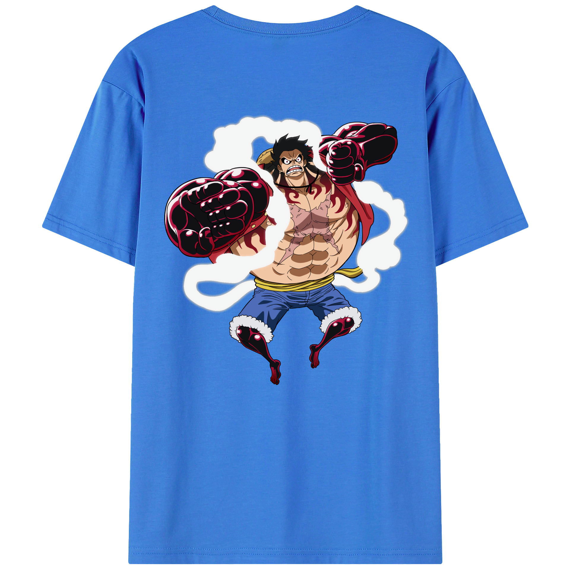 ワンピース モンキー・D・ルフィ ONE PIECE Monkey D. Luffy 綿100％ メンズ半袖Tシャツ（バックプリント） 通気性
