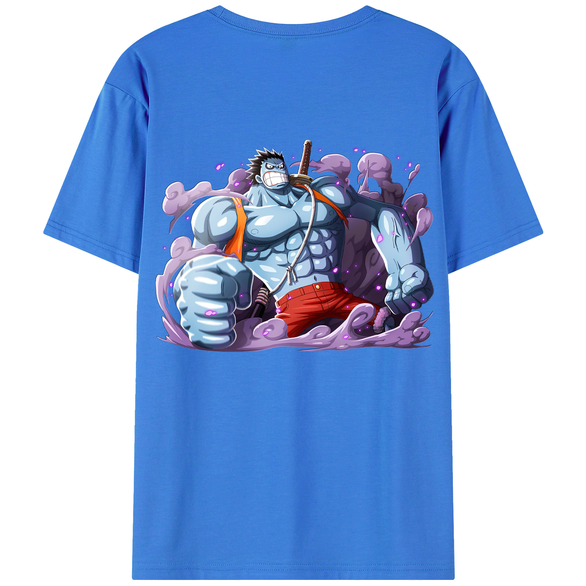ワンピース モンキー・D・ルフィ ONE PIECE Monkey D. Luffy 綿100％ メンズ半袖Tシャツ（バックプリント） 通気性
