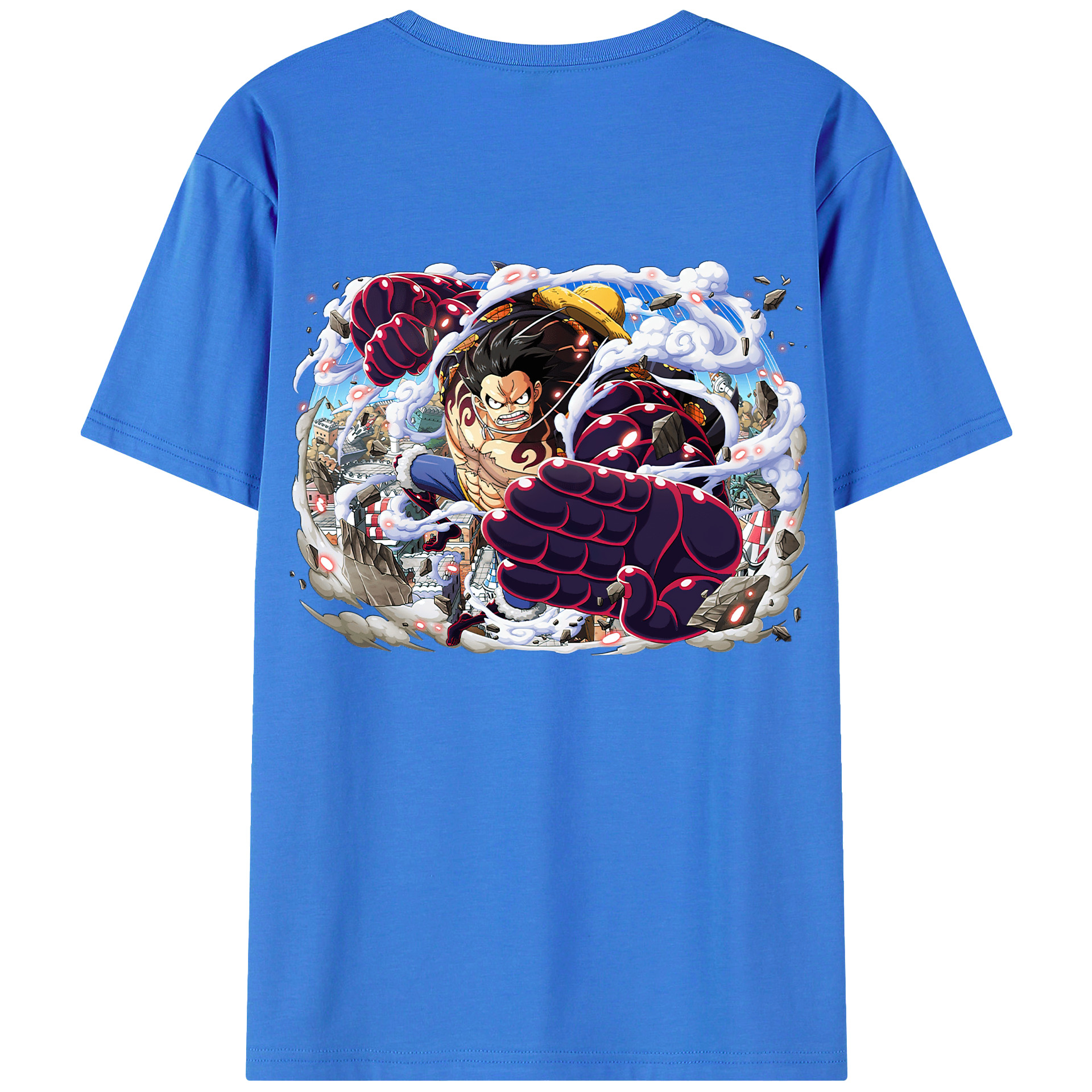ワンピース モンキー・D・ルフィ ONE PIECE Monkey D. Luffy 綿100％ メンズ半袖Tシャツ（バックプリント） 通気性