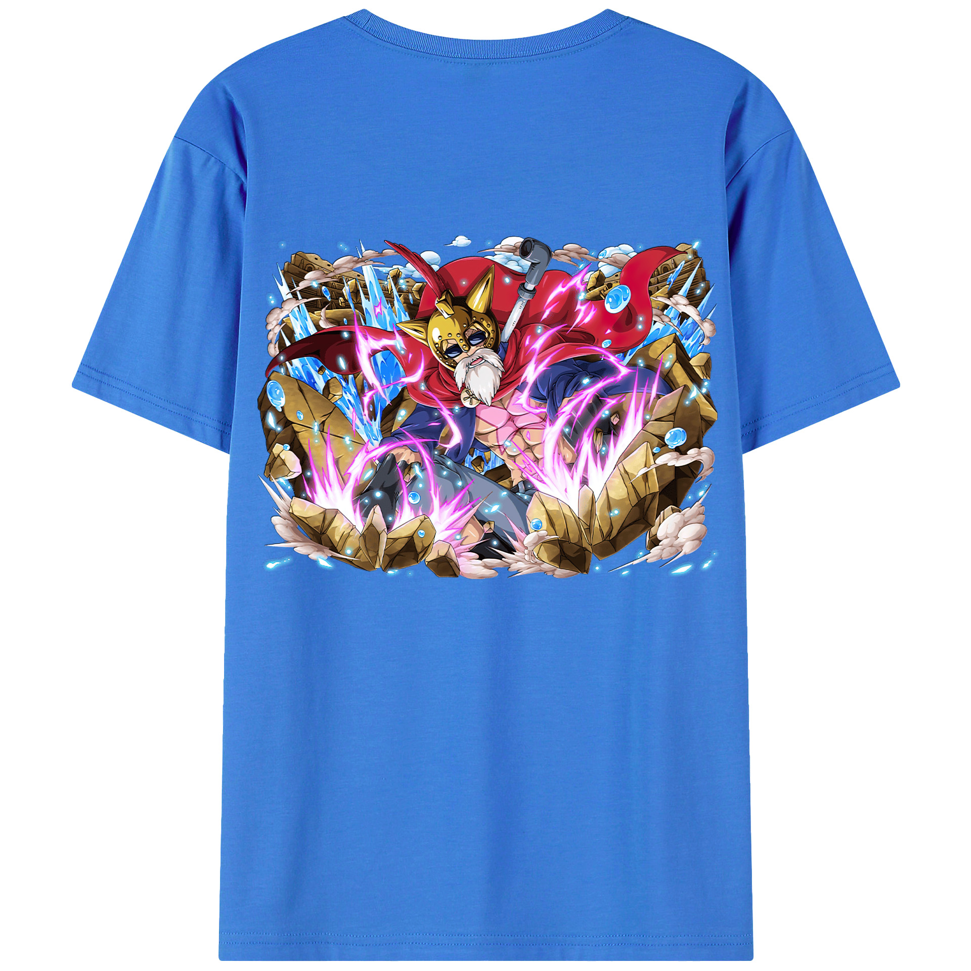 ワンピース モンキー・D・ルフィ ONE PIECE Monkey D. Luffy 綿100％ メンズ半袖Tシャツ（バックプリント） 通気性