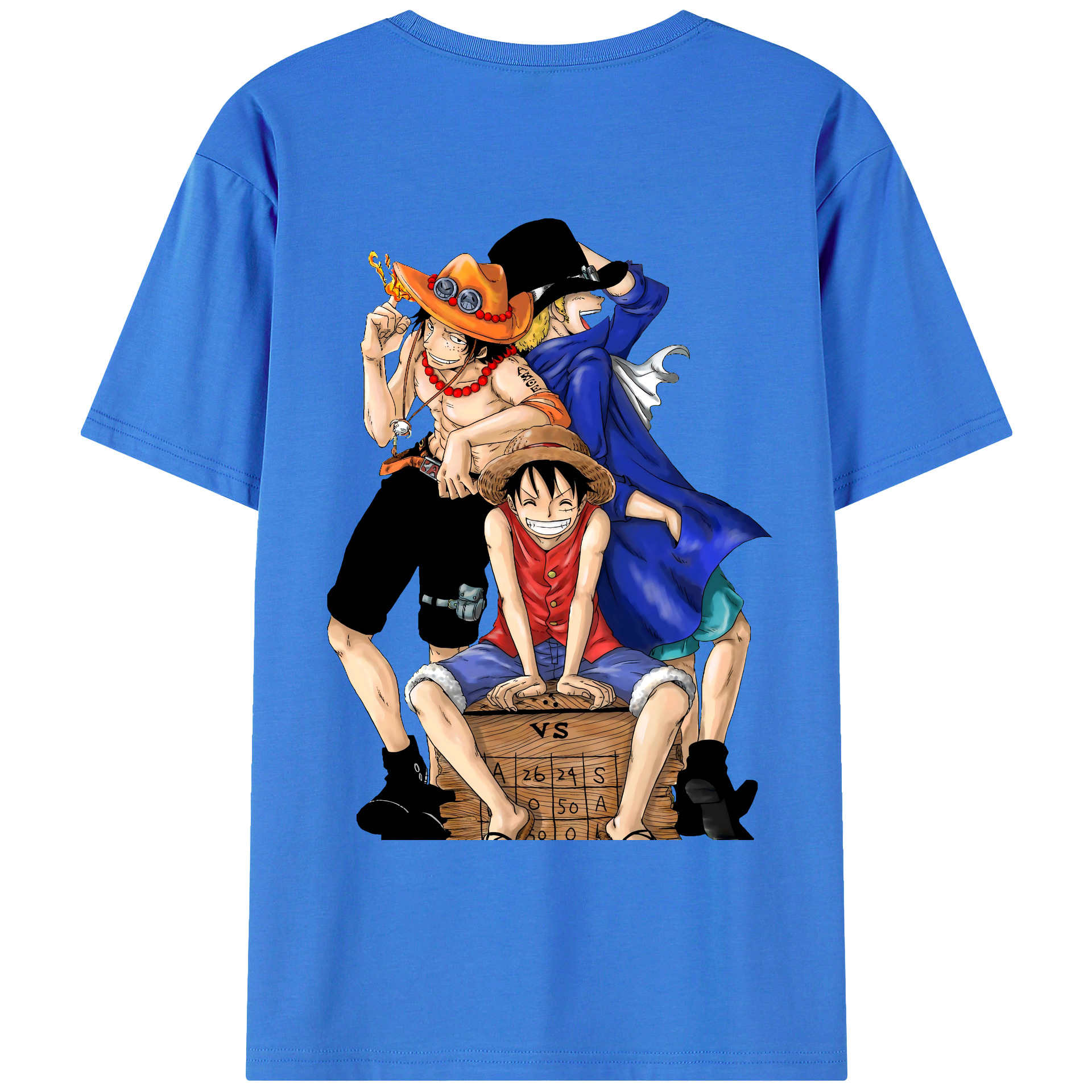 ワンピース モンキー・D・ルフィ ONE PIECE Monkey D. Luffy 綿100％ メンズ半袖Tシャツ（バックプリント） 通気性