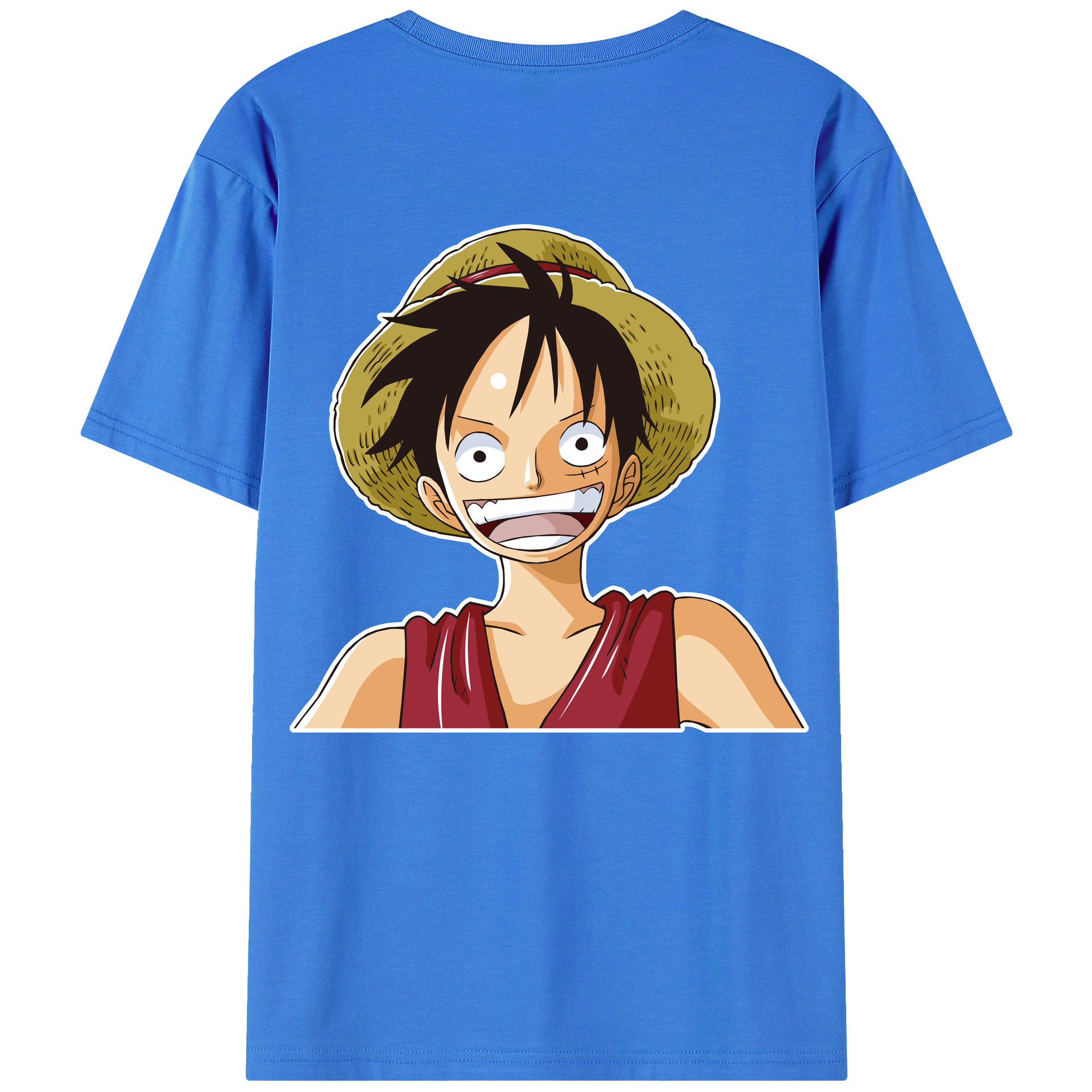 ワンピース モンキー・D・ルフィ ONE PIECE Monkey D. Luffy 綿100％ メンズ半袖Tシャツ（バックプリント） 通気性