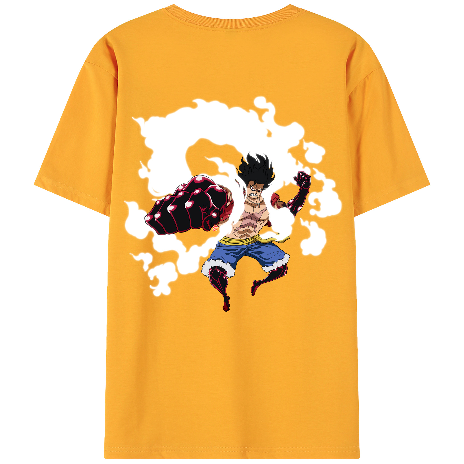 （画像用） ワンピース モンキー・D・ルフィ ONE PIECE Monkey D. Luffy 綿100％ メンズ半袖Tシャツ（バックプリント） 通気性