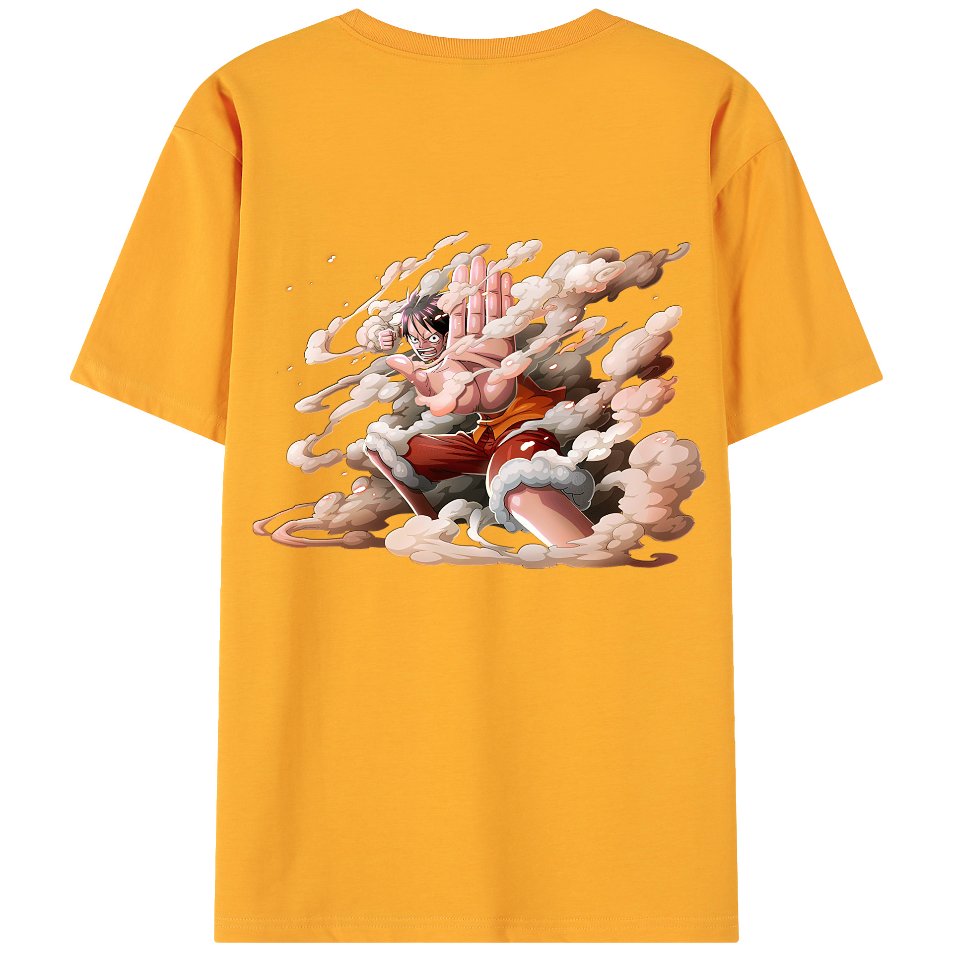 （画像用） ワンピース モンキー・D・ルフィ ONE PIECE Monkey D. Luffy 綿100％ メンズ半袖Tシャツ（バックプリント） 通気性