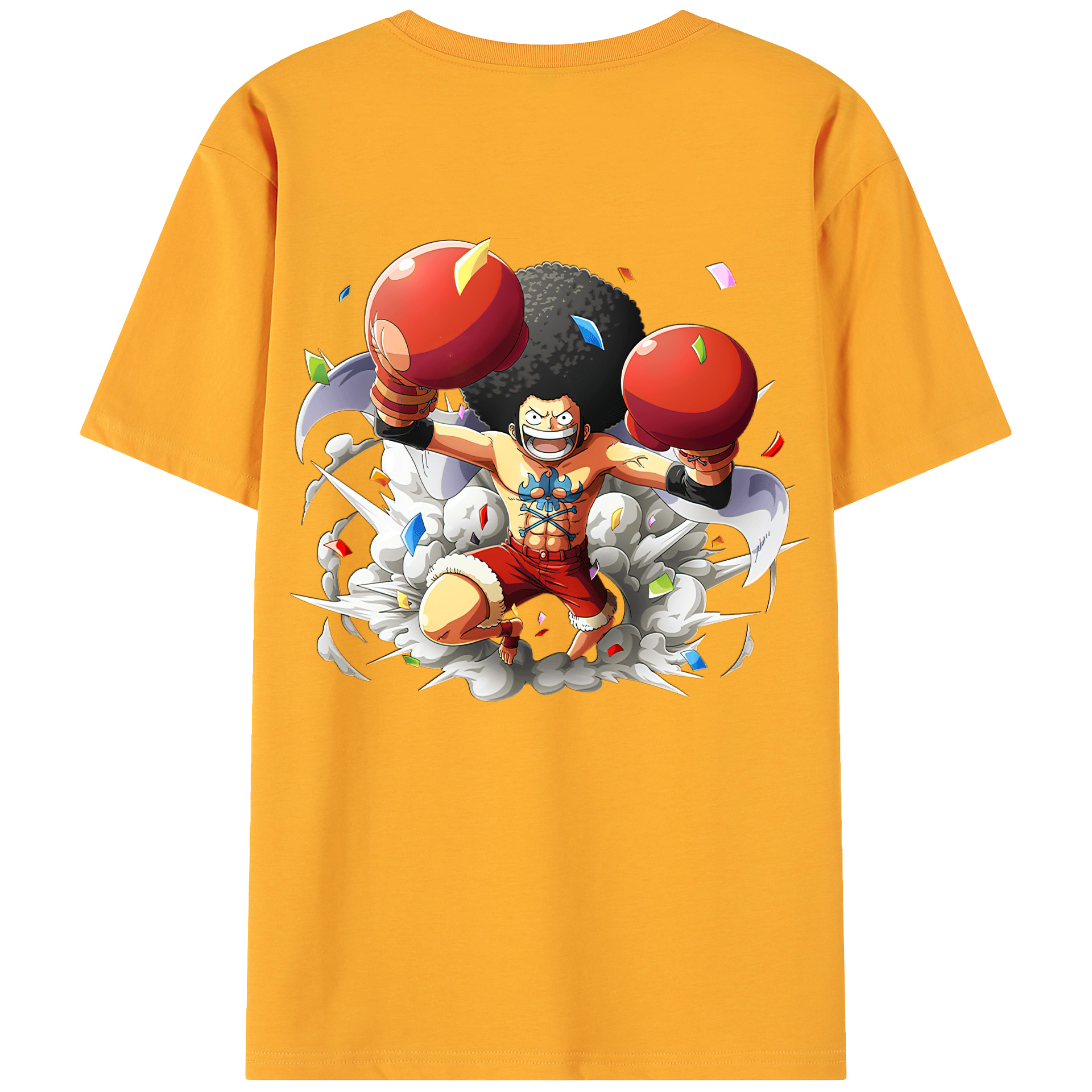 ワンピース モンキー・D・ルフィ ONE PIECE Monkey D. Luffy 綿100％ メンズ半袖Tシャツ（バックプリント） 通気性