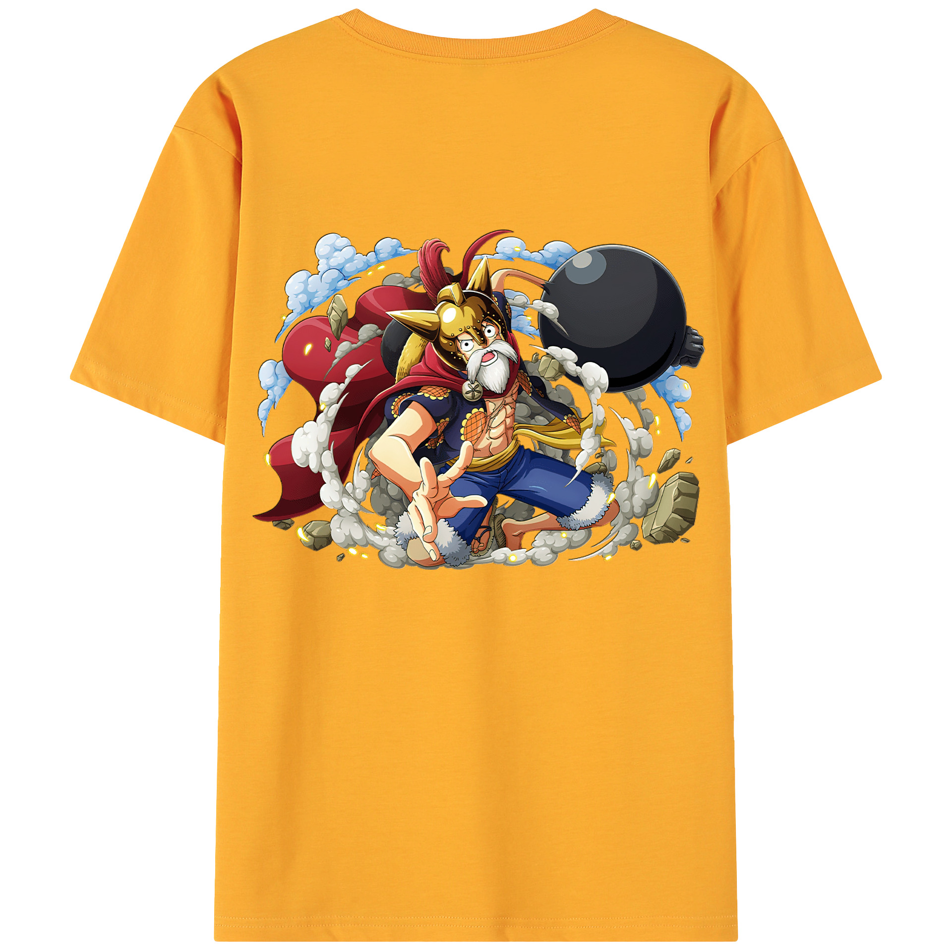 ワンピース モンキー・D・ルフィ ONE PIECE Monkey D. Luffy 綿100％ メンズ半袖Tシャツ（バックプリント） 通気性
