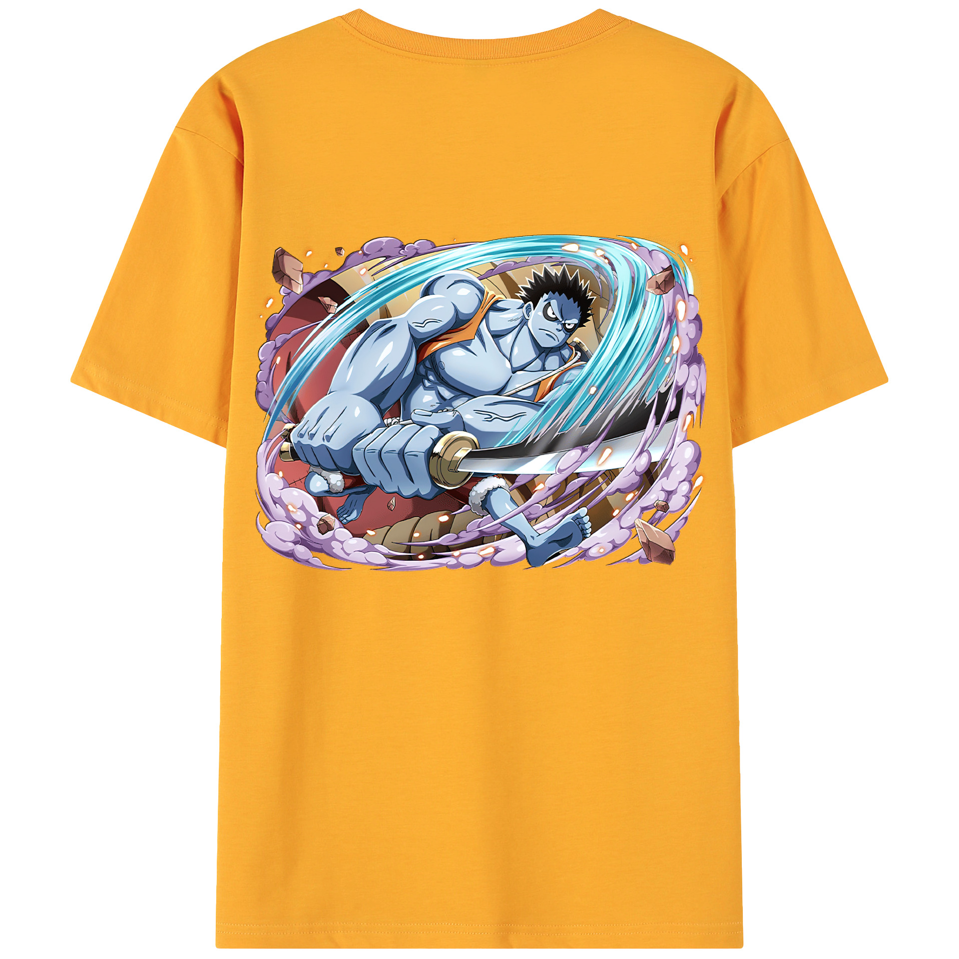 ワンピース モンキー・D・ルフィ ONE PIECE Monkey D. Luffy 綿100％ メンズ半袖Tシャツ（バックプリント） 通気性