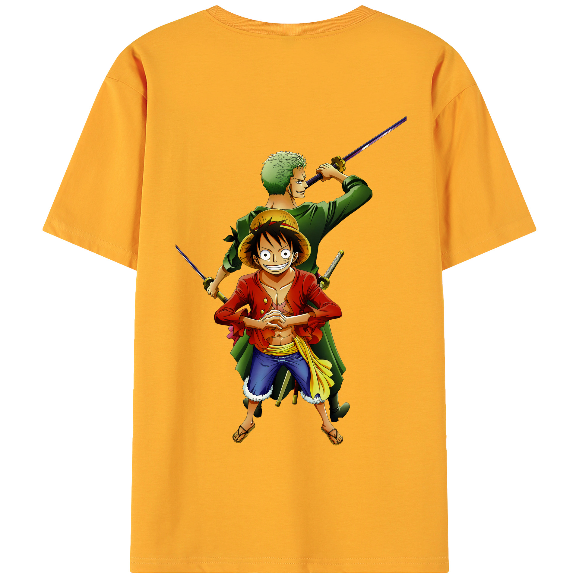 ワンピース モンキー・D・ルフィ ONE PIECE Monkey D. Luffy 綿100％ メンズ半袖Tシャツ（バックプリント） 通気性