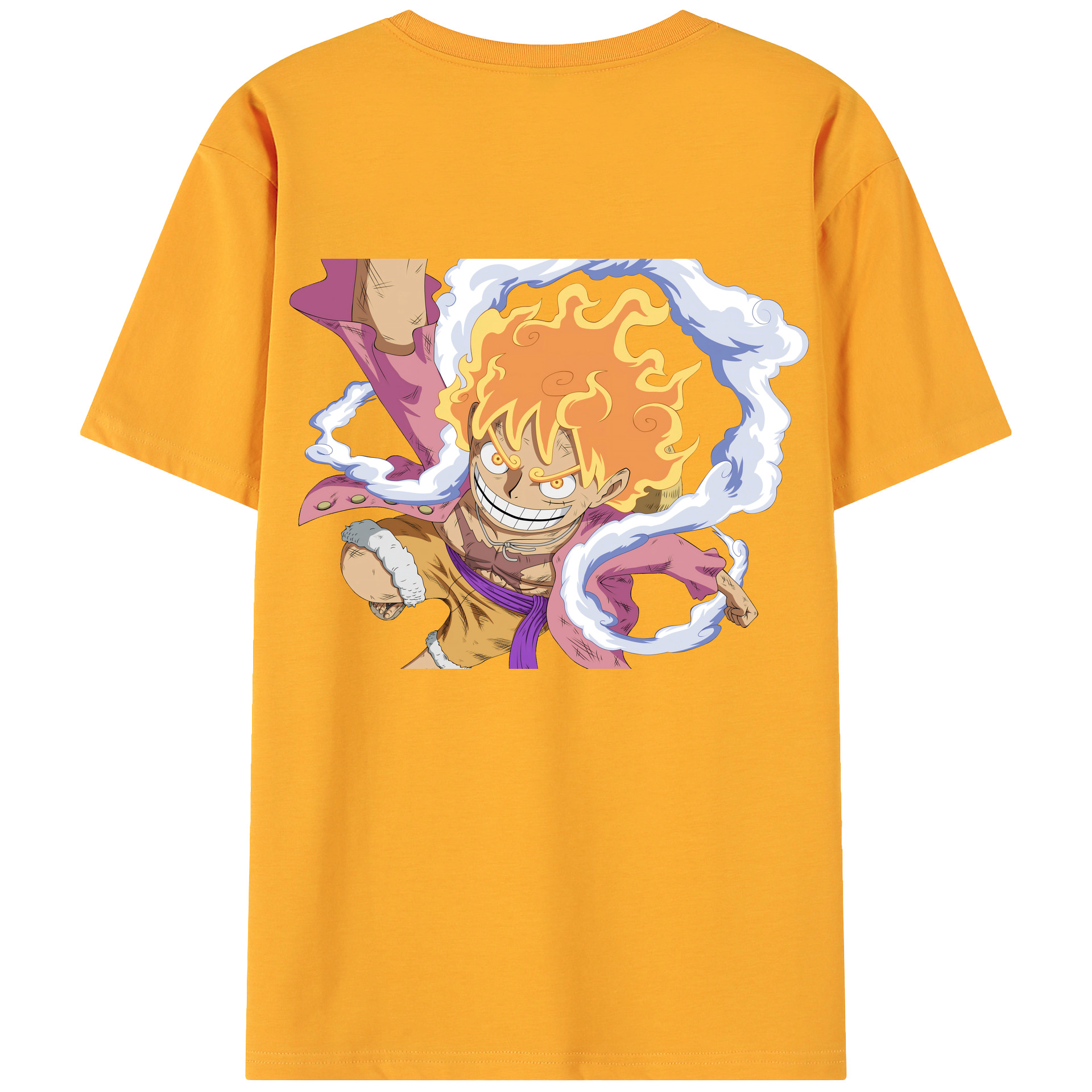 ワンピース モンキー・D・ルフィ ONE PIECE Monkey D. Luffy 綿100％ メンズ半袖Tシャツ（バックプリント） 通気性