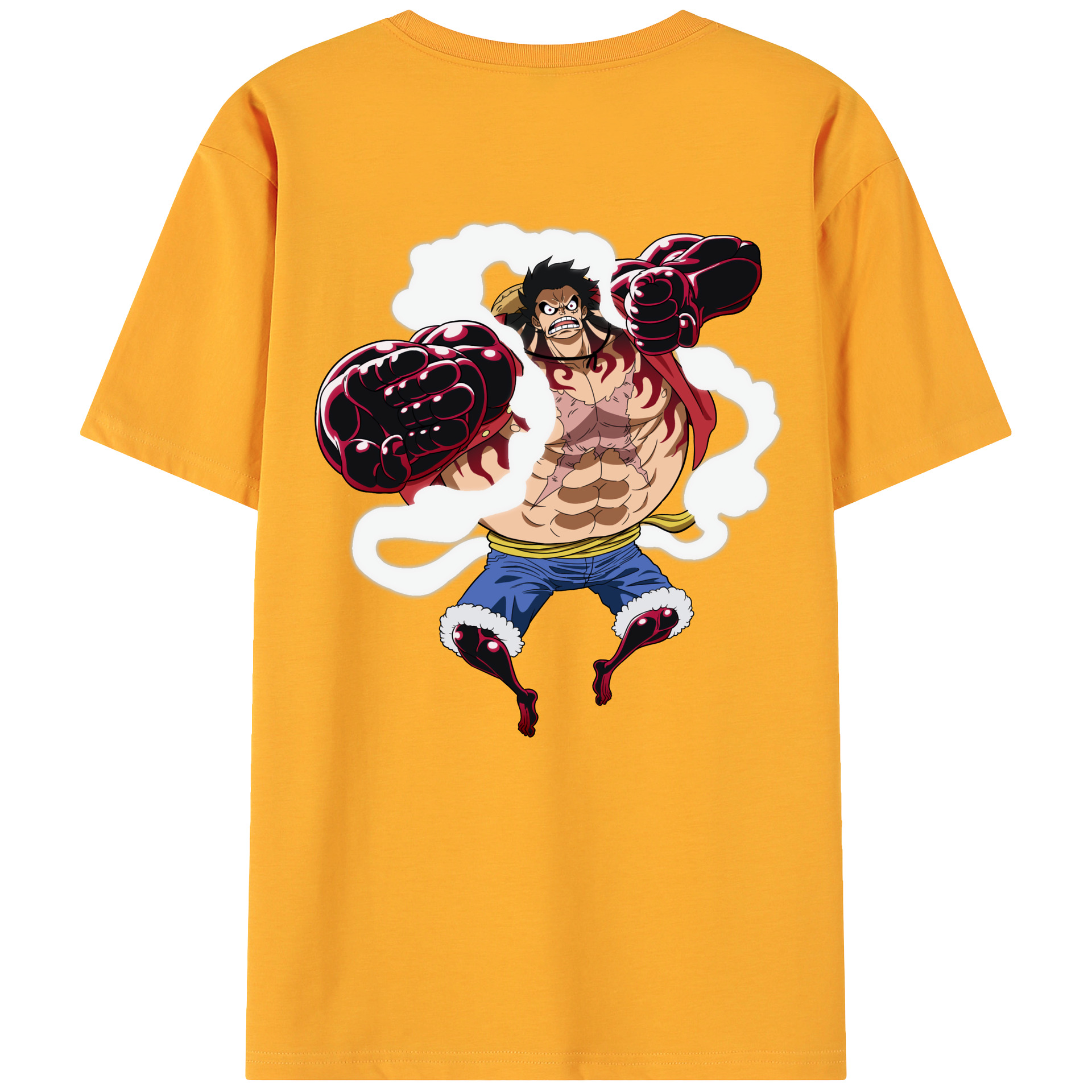 ワンピース モンキー・D・ルフィ ONE PIECE Monkey D. Luffy 綿100％ メンズ半袖Tシャツ（バックプリント） 通気性