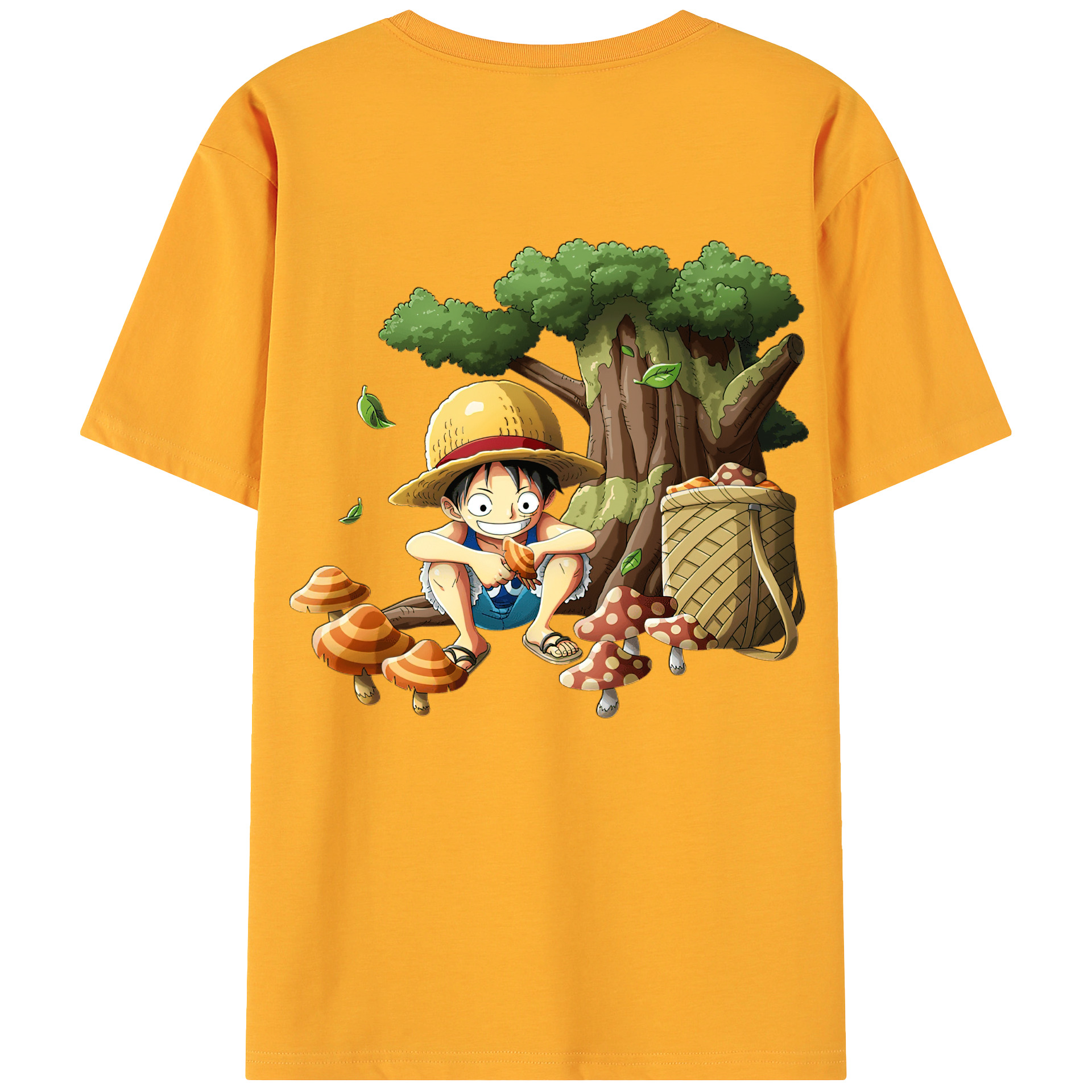 （画像用） ワンピース モンキー・D・ルフィ ONE PIECE Monkey D. Luffy 綿100％ メンズ半袖Tシャツ（バックプリント） 通気性