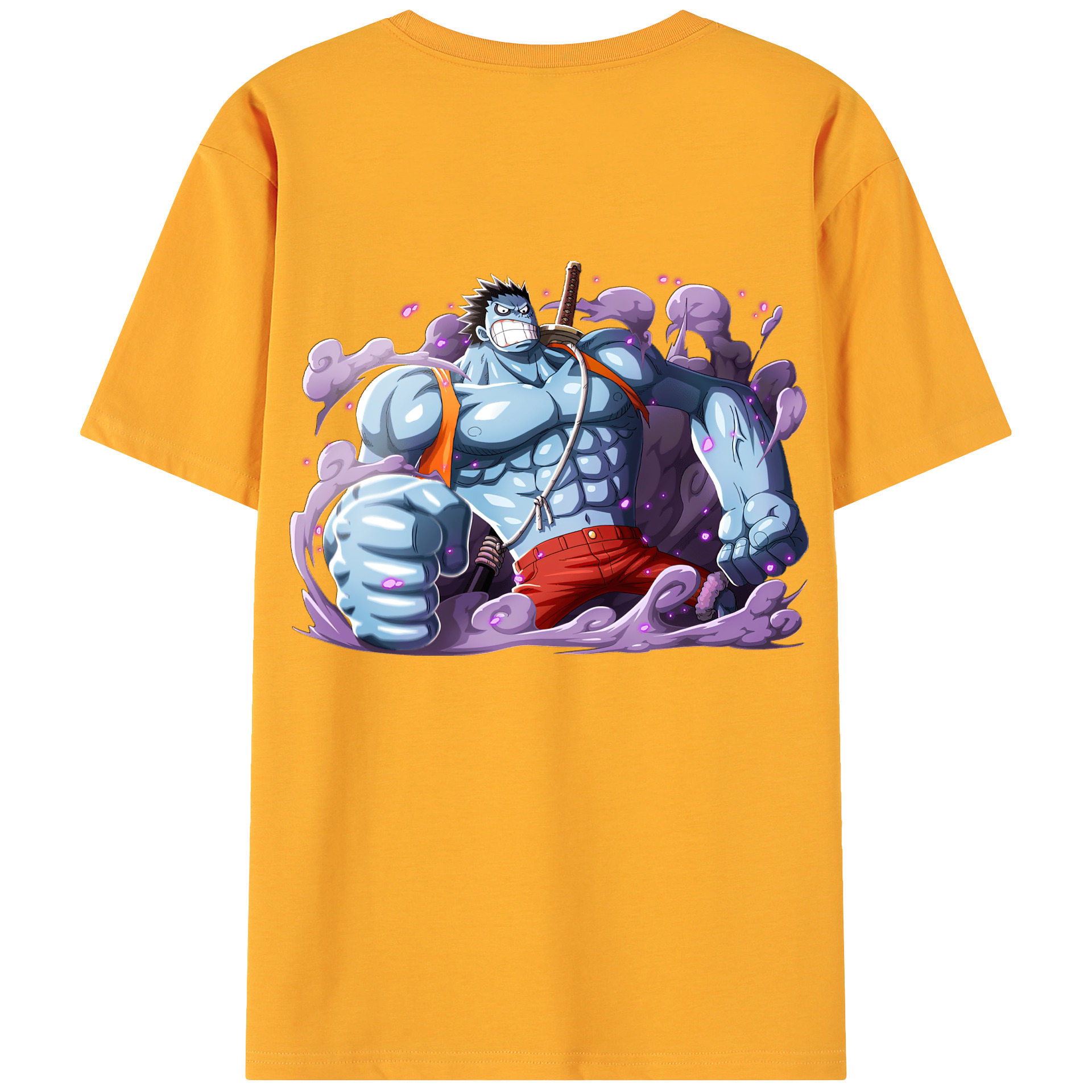 ワンピース モンキー・D・ルフィ ONE PIECE Monkey D. Luffy 綿100％ メンズ半袖Tシャツ（バックプリント） 通気性