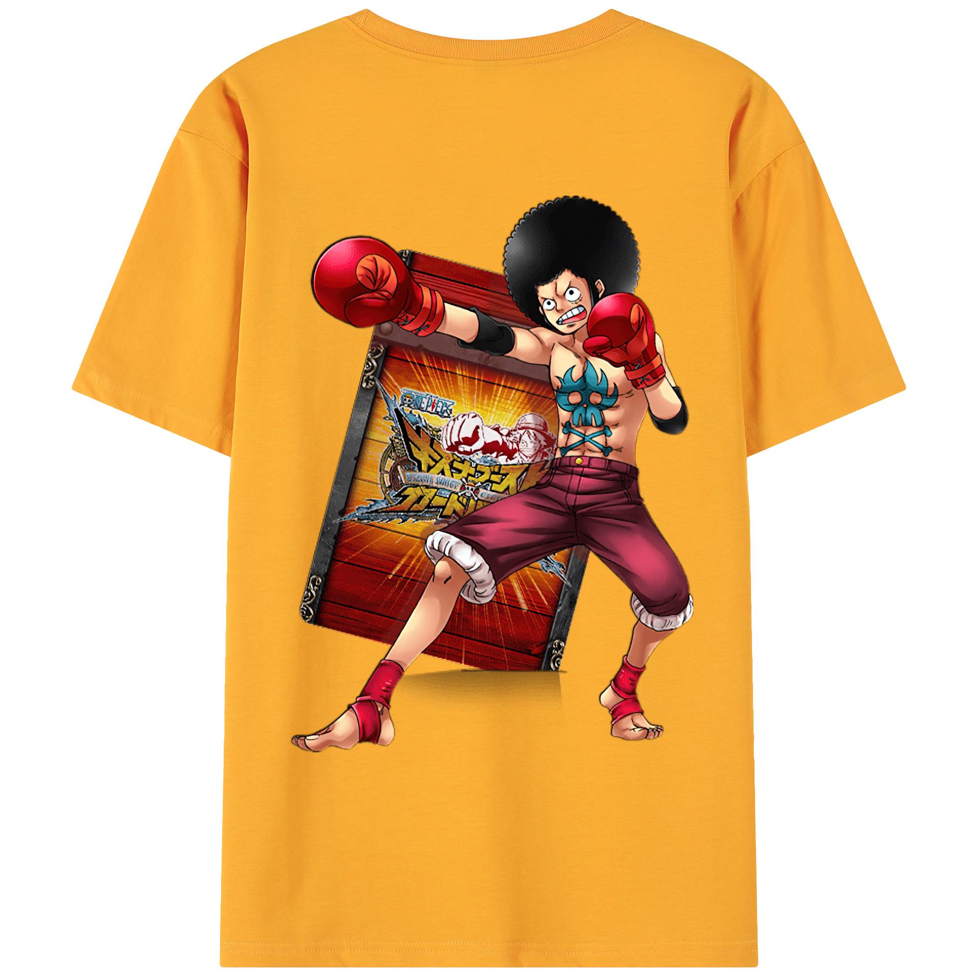ワンピース モンキー・D・ルフィ ONE PIECE Monkey D. Luffy 綿100％ メンズ半袖Tシャツ（バックプリント） 通気性