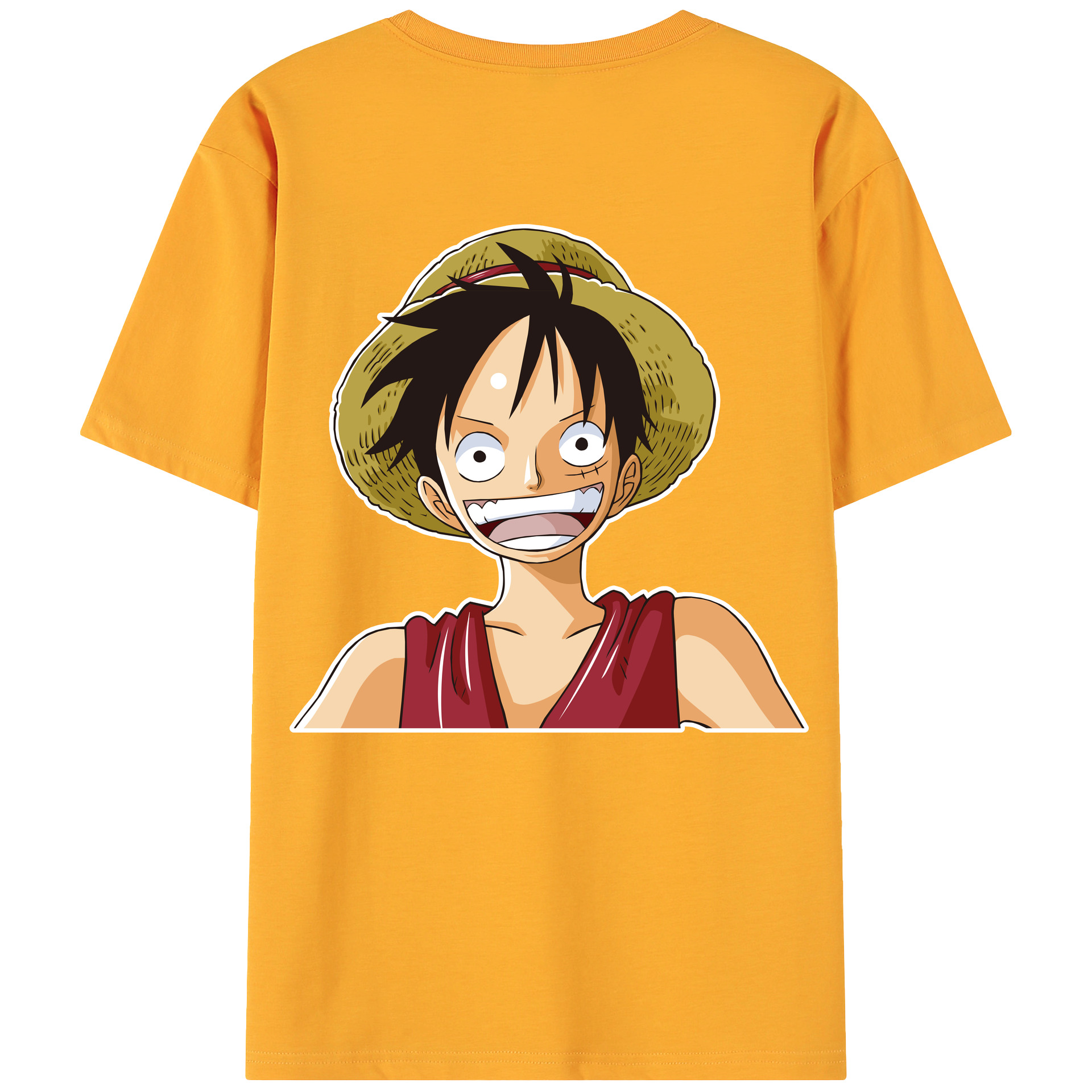 ワンピース モンキー・D・ルフィ ONE PIECE Monkey D. Luffy 綿100％ メンズ半袖Tシャツ（バックプリント） 通気性