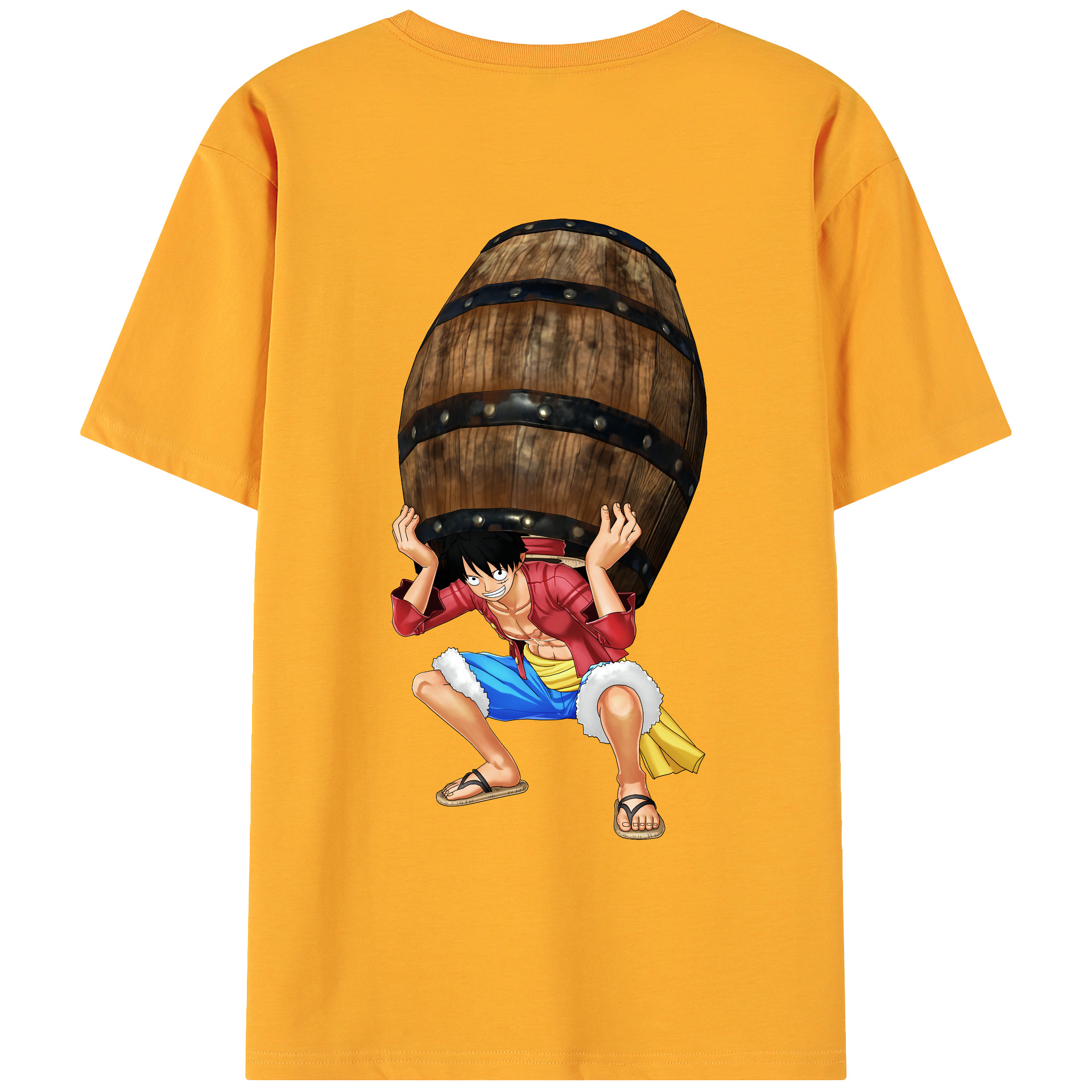 ワンピース モンキー・D・ルフィ ONE PIECE Monkey D. Luffy 綿100％ メンズ半袖Tシャツ（バックプリント） 通気性