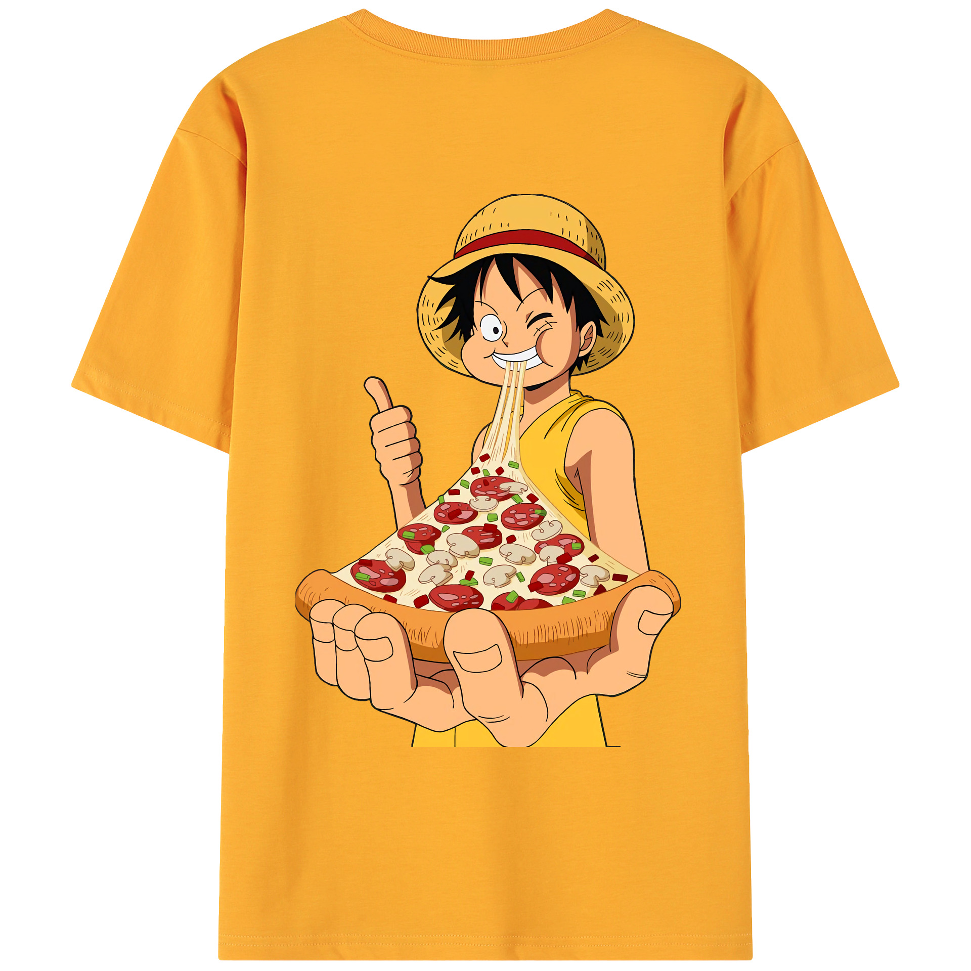 ワンピース モンキー・D・ルフィ ONE PIECE Monkey D. Luffy 綿100％ メンズ半袖Tシャツ（バックプリント） 通気性