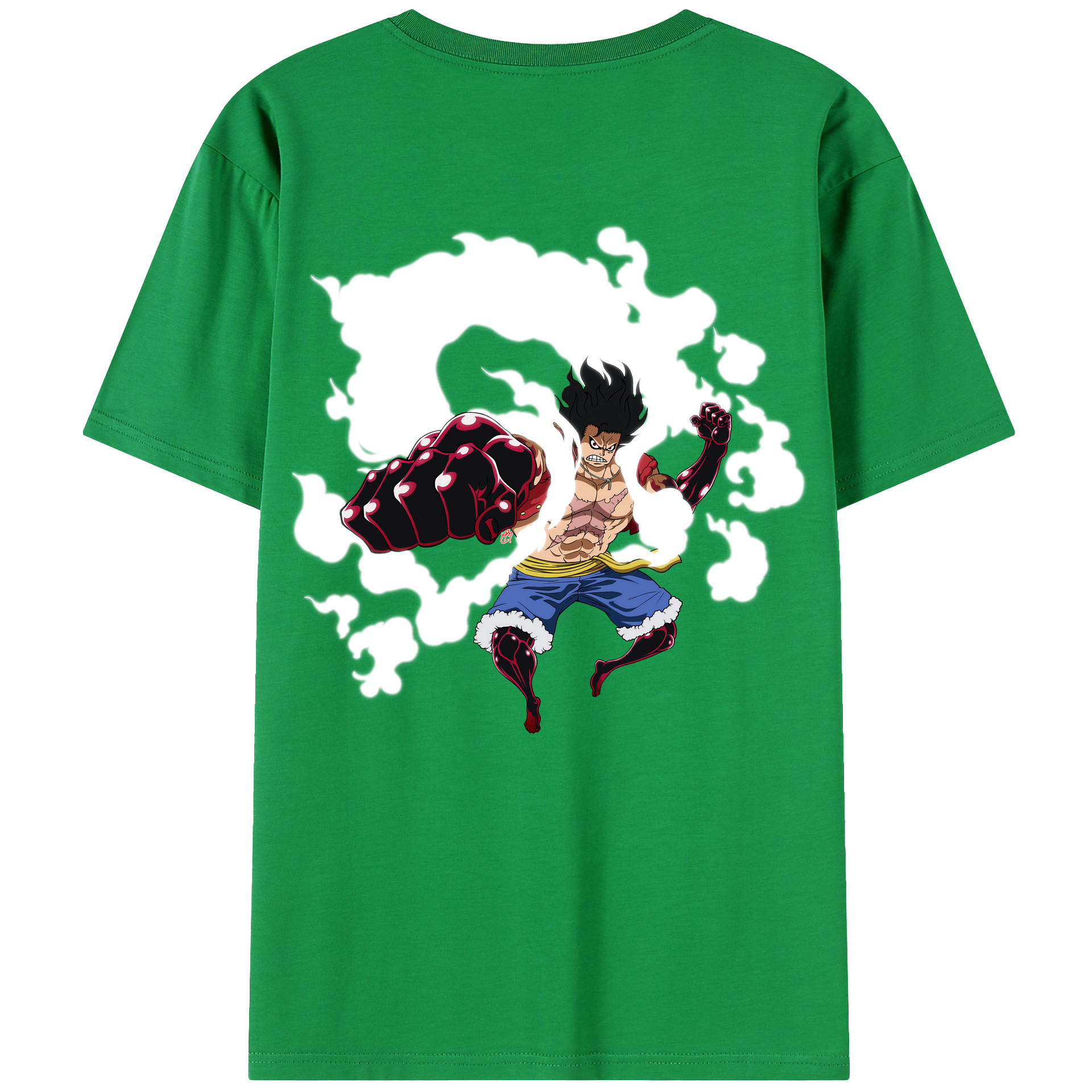 （画像用） ワンピース モンキー・D・ルフィ ONE PIECE Monkey D. Luffy 綿100％ メンズ半袖Tシャツ（バックプリント） 通気性