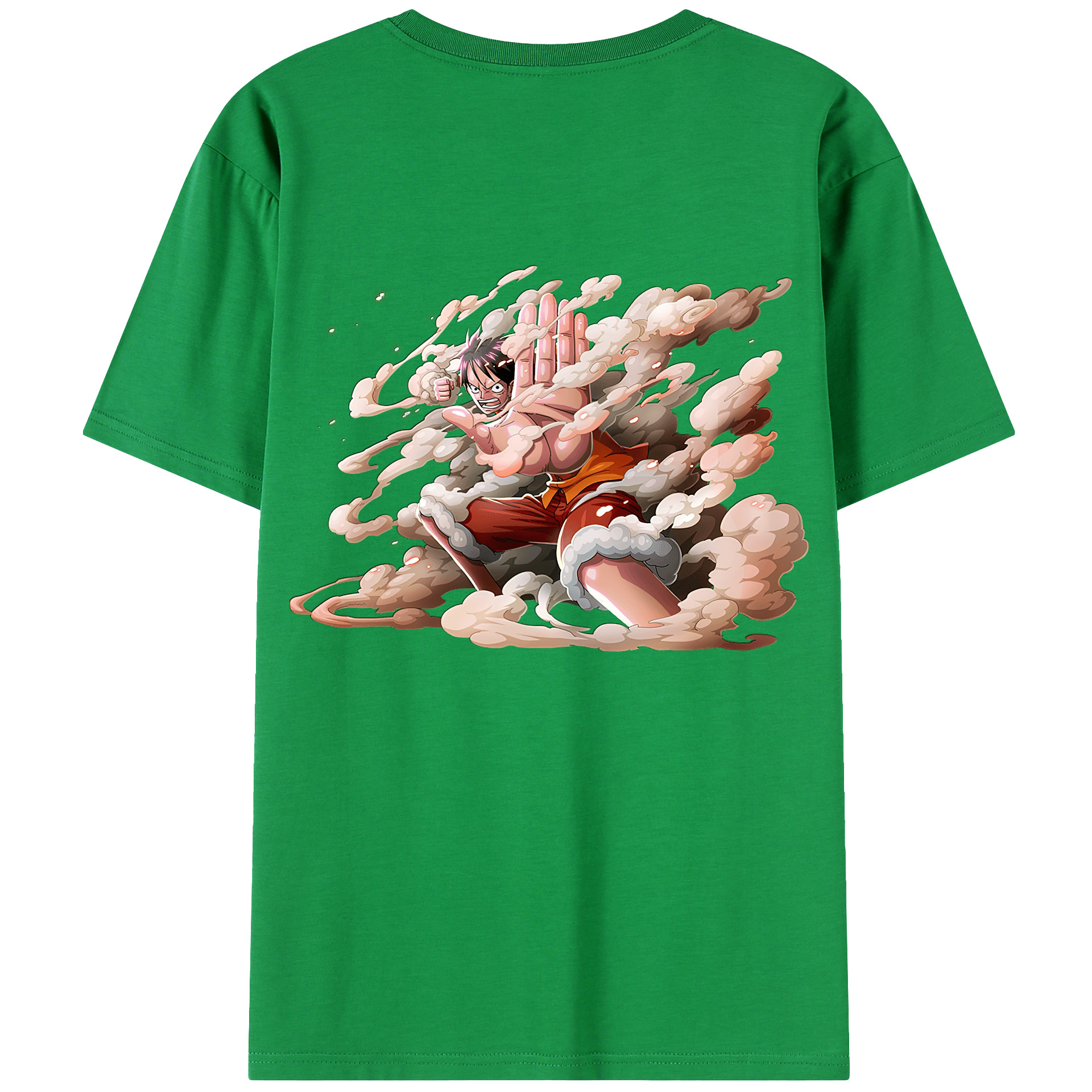 （画像用） ワンピース モンキー・D・ルフィ ONE PIECE Monkey D. Luffy 綿100％ メンズ半袖Tシャツ（バックプリント） 通気性