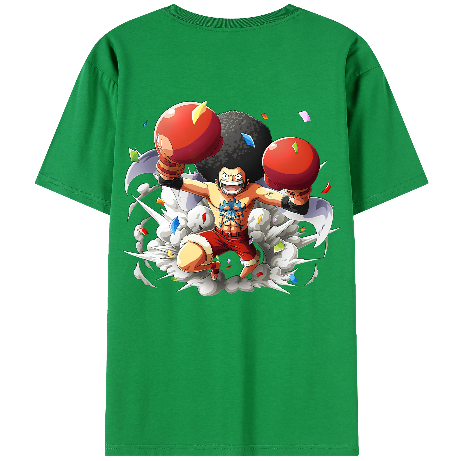 ワンピース モンキー・D・ルフィ ONE PIECE Monkey D. Luffy 綿100％ メンズ半袖Tシャツ（バックプリント） 通気性