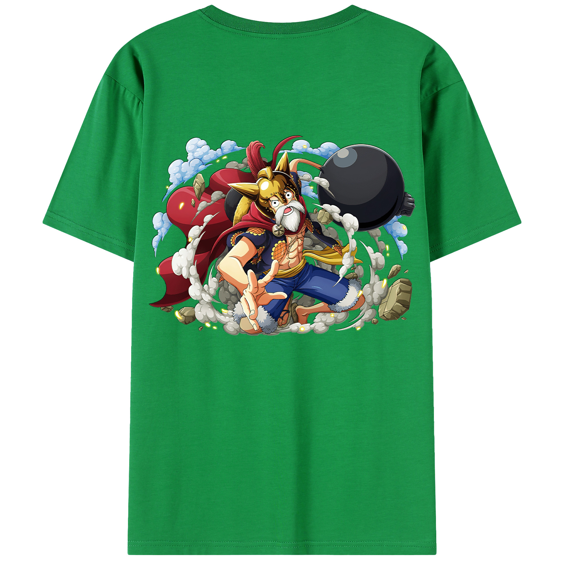 ワンピース モンキー・D・ルフィ ONE PIECE Monkey D. Luffy 綿100％ メンズ半袖Tシャツ（バックプリント） 通気性