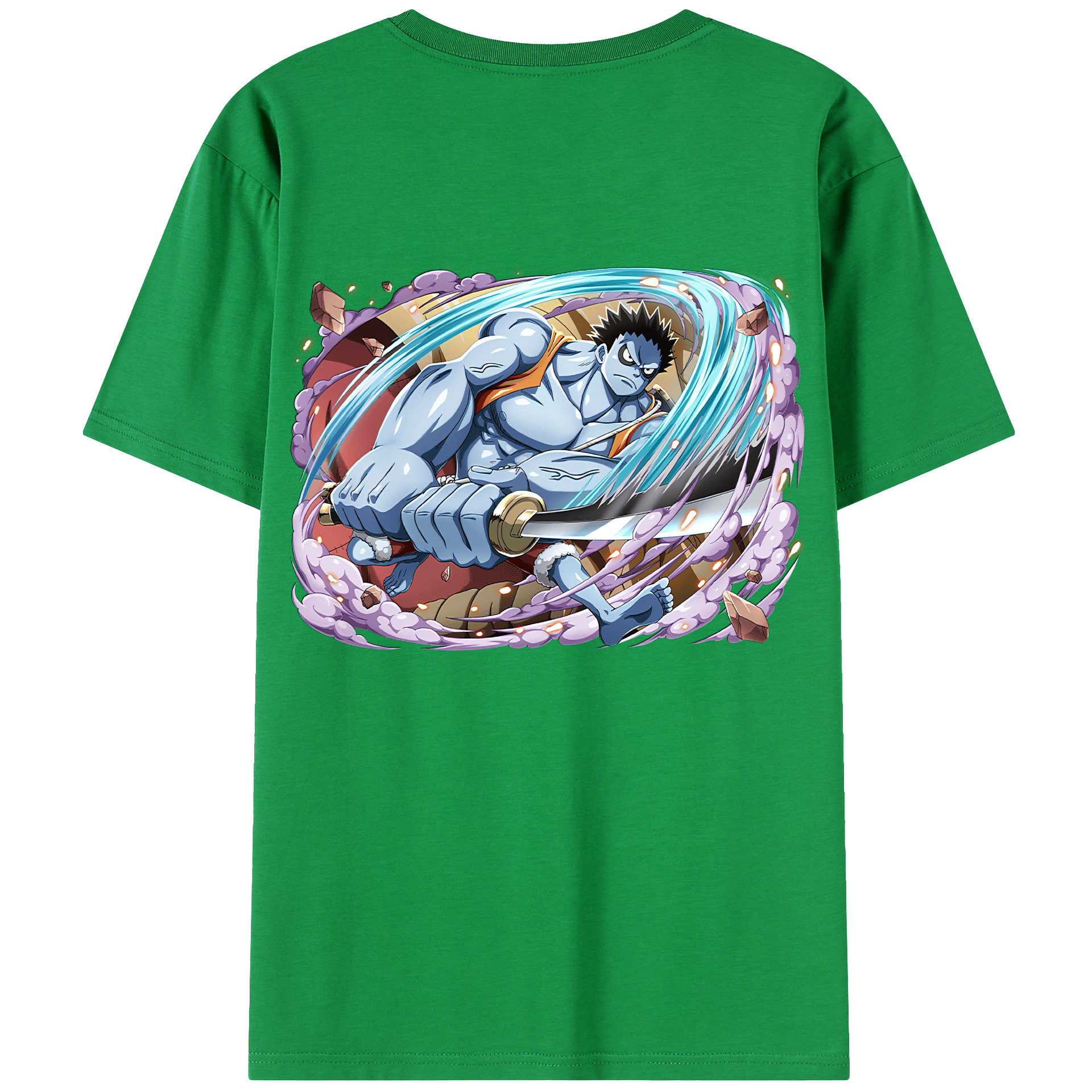 ワンピース モンキー・D・ルフィ ONE PIECE Monkey D. Luffy 綿100％ メンズ半袖Tシャツ（バックプリント） 通気性