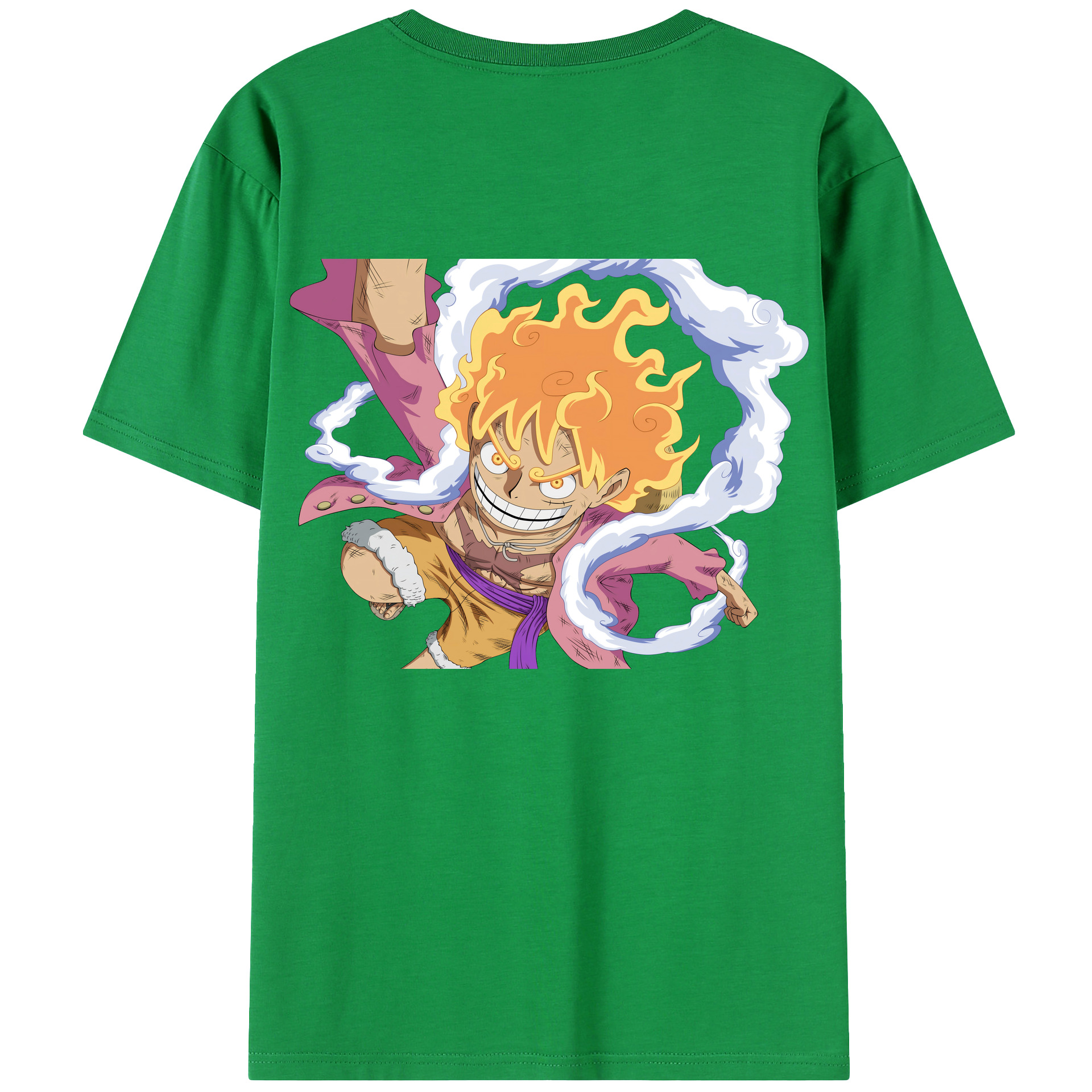 ワンピース モンキー・D・ルフィ ONE PIECE Monkey D. Luffy 綿100％ メンズ半袖Tシャツ（バックプリント） 通気性