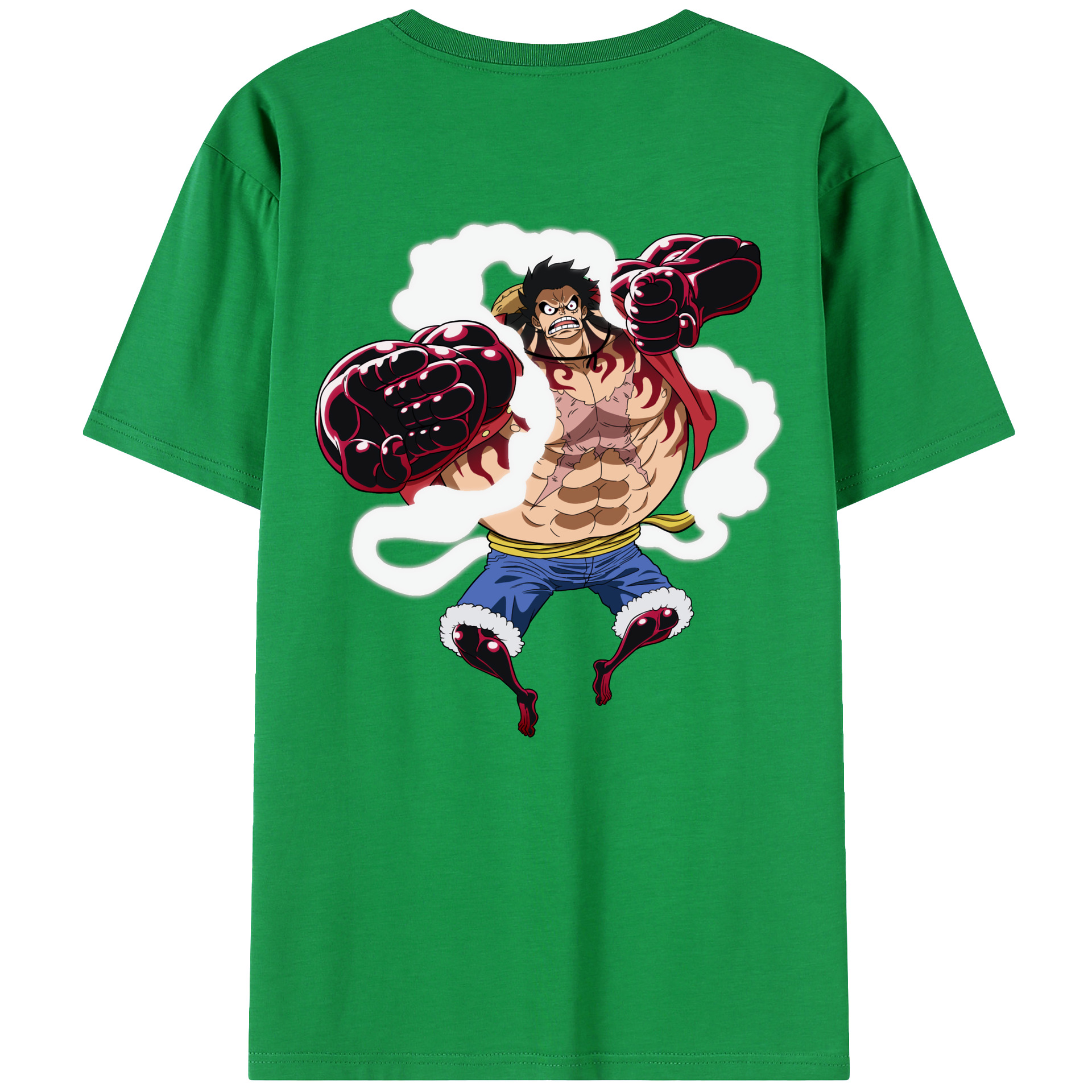 ワンピース モンキー・D・ルフィ ONE PIECE Monkey D. Luffy 綿100％ メンズ半袖Tシャツ（バックプリント） 通気性