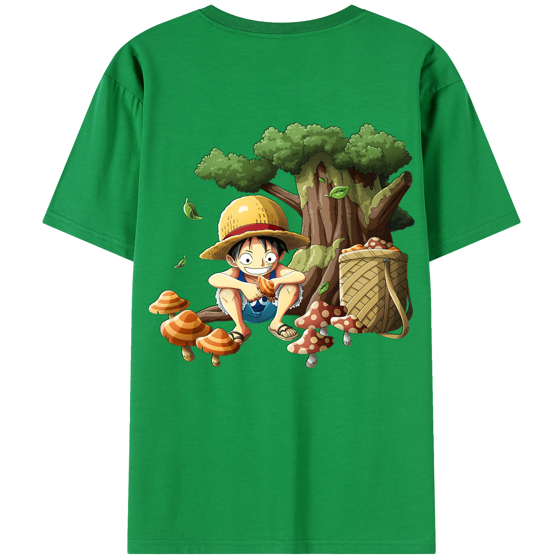 （画像用） ワンピース モンキー・D・ルフィ ONE PIECE Monkey D. Luffy 綿100％ メンズ半袖Tシャツ（バックプリント） 通気性