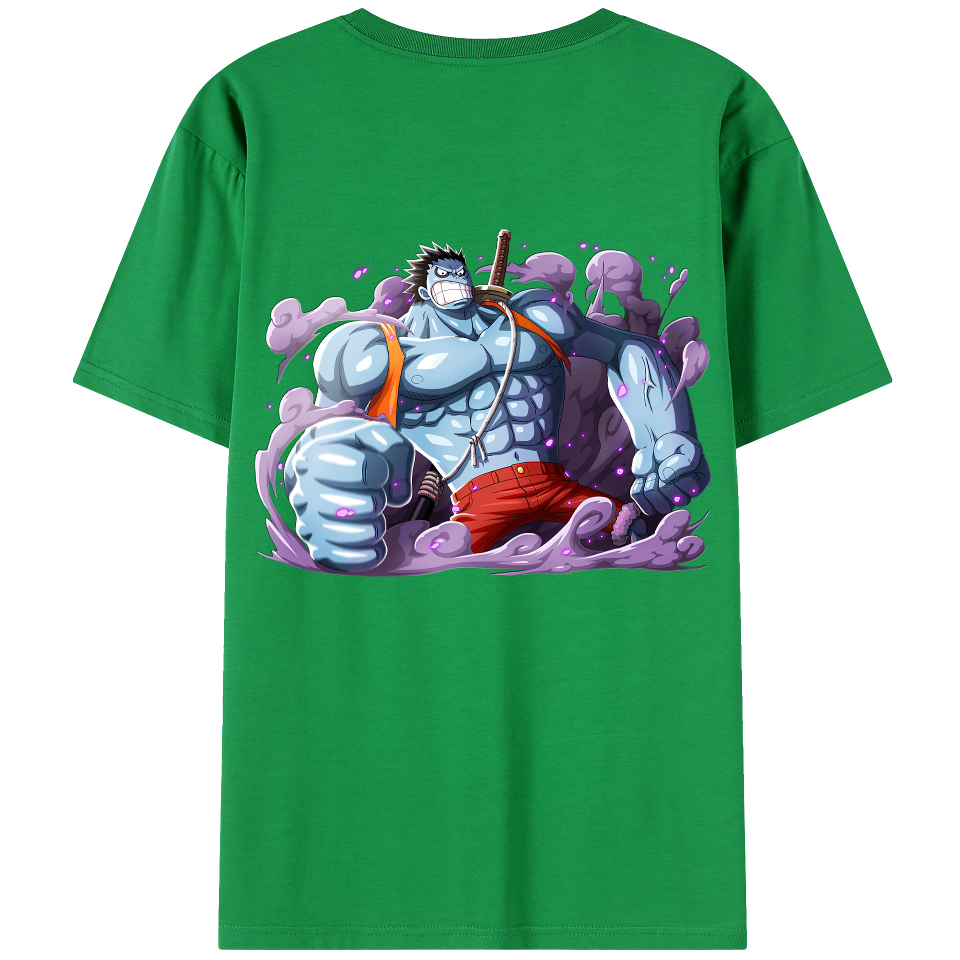 ワンピース モンキー・D・ルフィ ONE PIECE Monkey D. Luffy 綿100％ メンズ半袖Tシャツ（バックプリント） 通気性