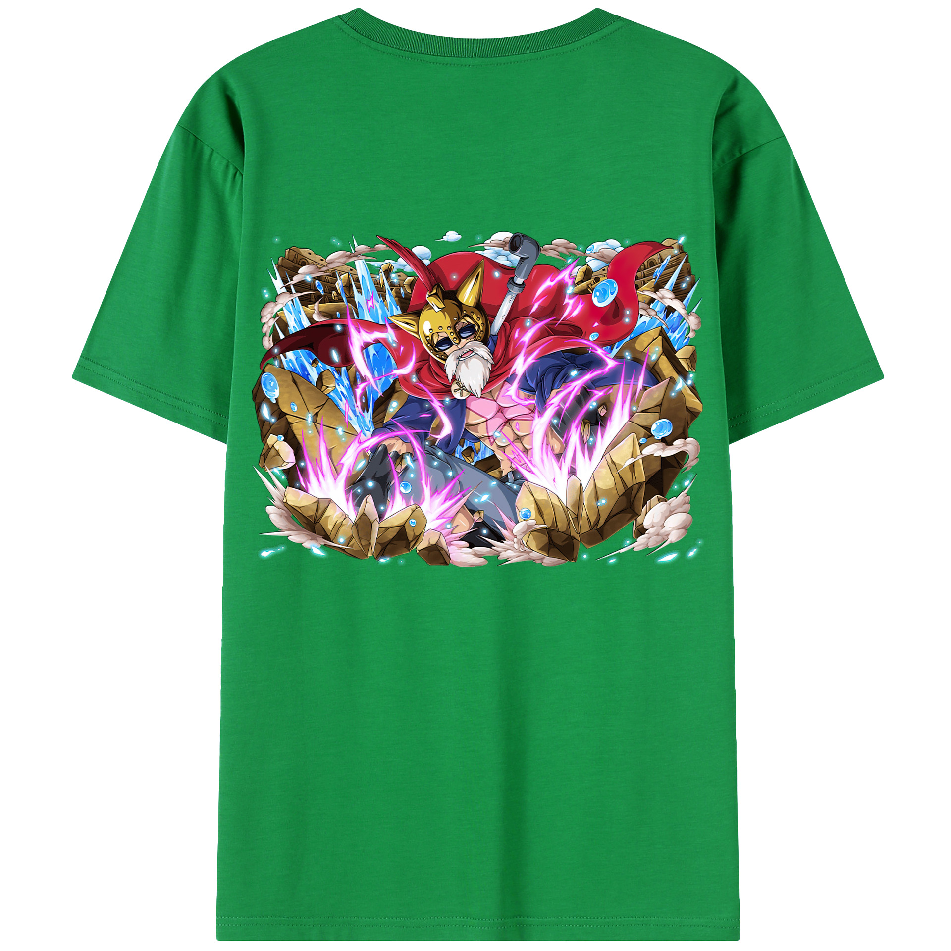 ワンピース モンキー・D・ルフィ ONE PIECE Monkey D. Luffy 綿100％ メンズ半袖Tシャツ（バックプリント） 通気性