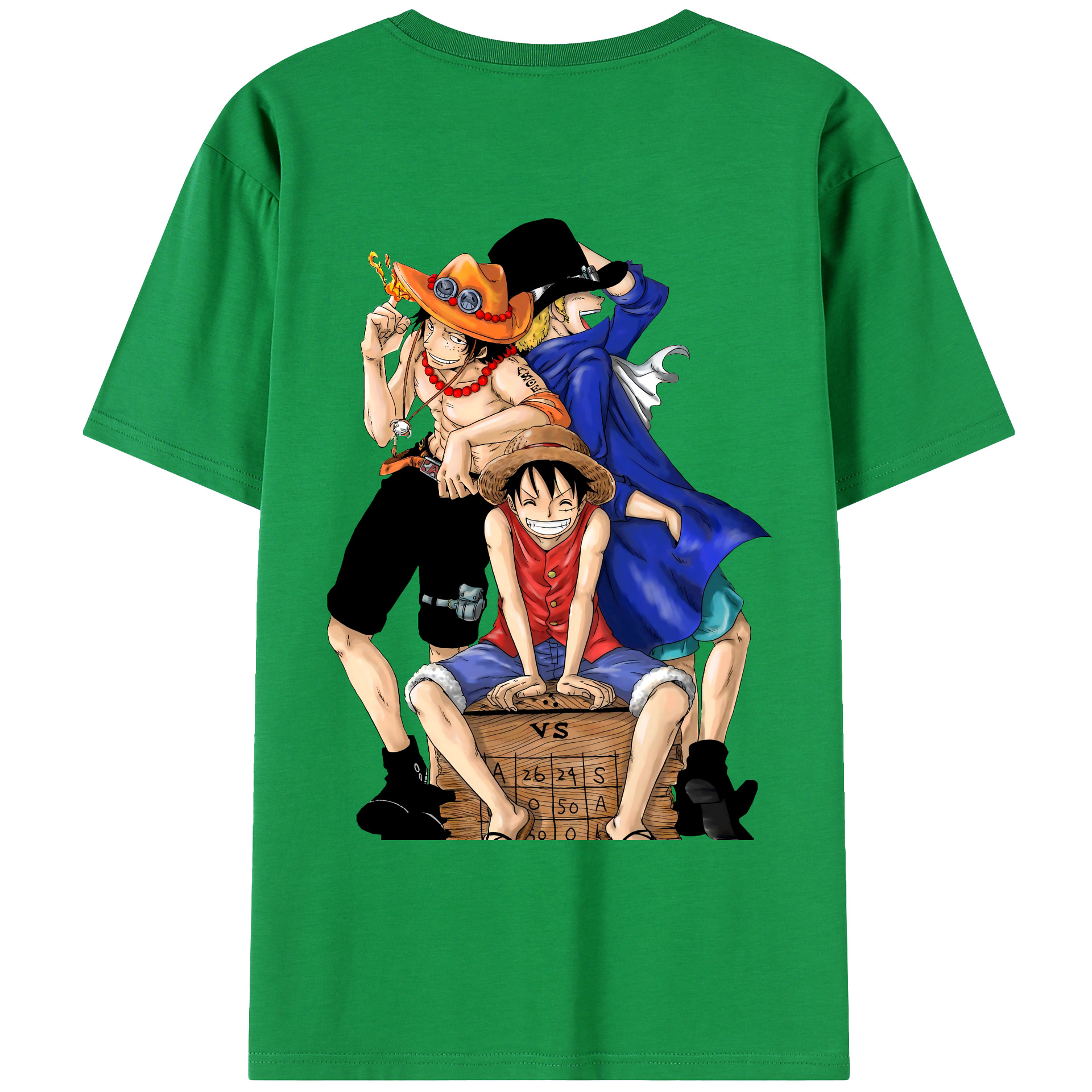ワンピース モンキー・D・ルフィ ONE PIECE Monkey D. Luffy 綿100％ メンズ半袖Tシャツ（バックプリント） 通気性
