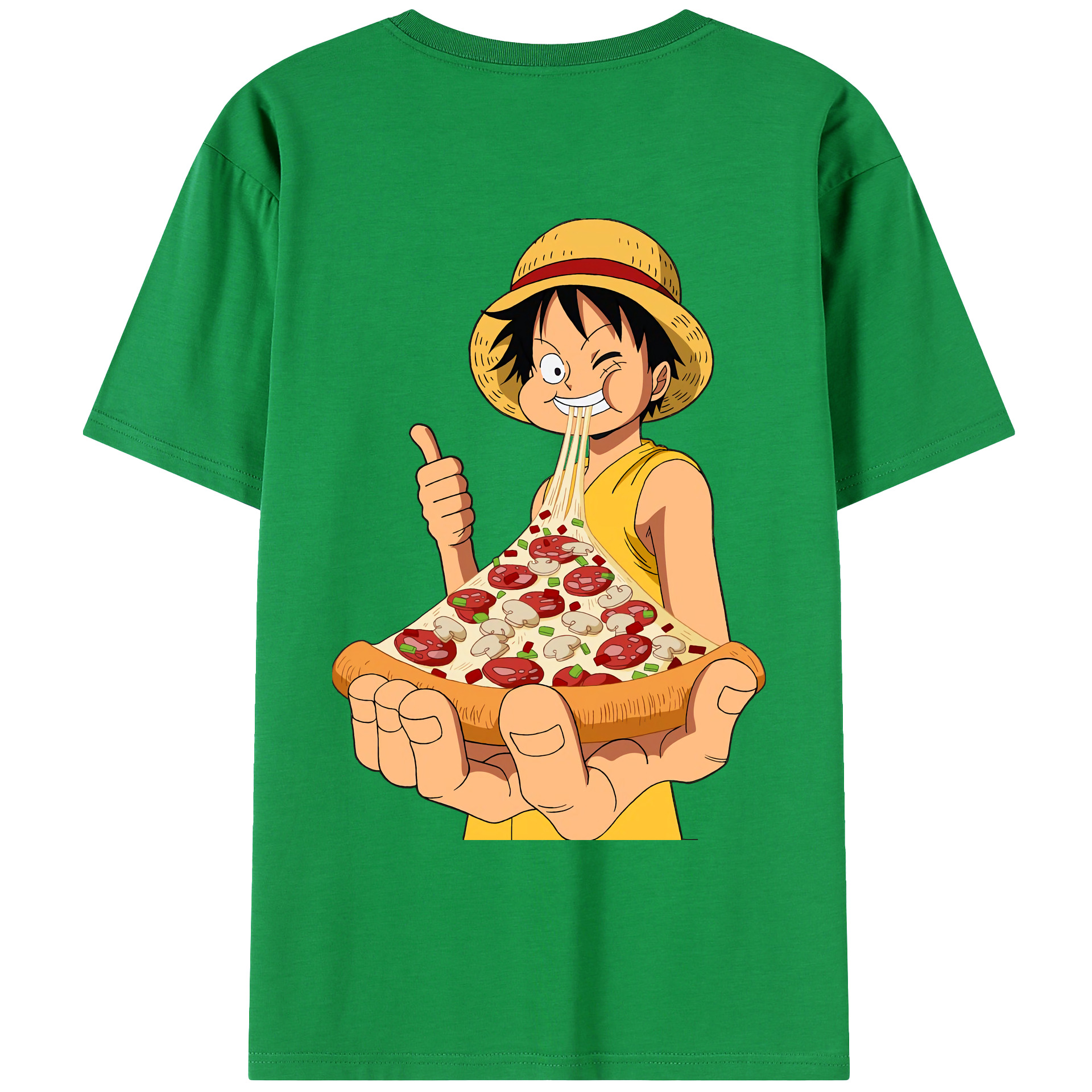 ワンピース モンキー・D・ルフィ ONE PIECE Monkey D. Luffy 綿100％ メンズ半袖Tシャツ（バックプリント） 通気性