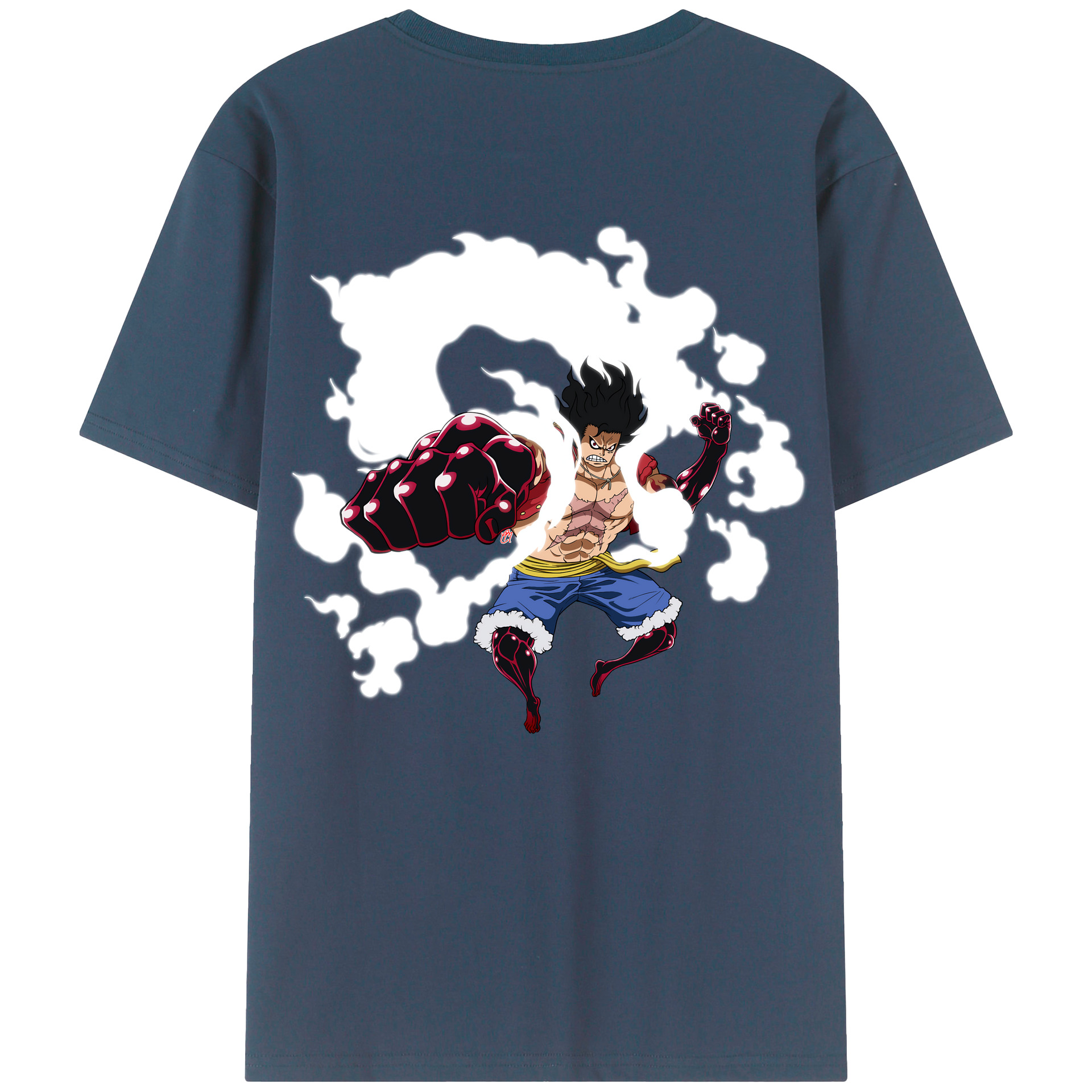 （画像用） ワンピース モンキー・D・ルフィ ONE PIECE Monkey D. Luffy 綿100％ メンズ半袖Tシャツ（バックプリント） 通気性
