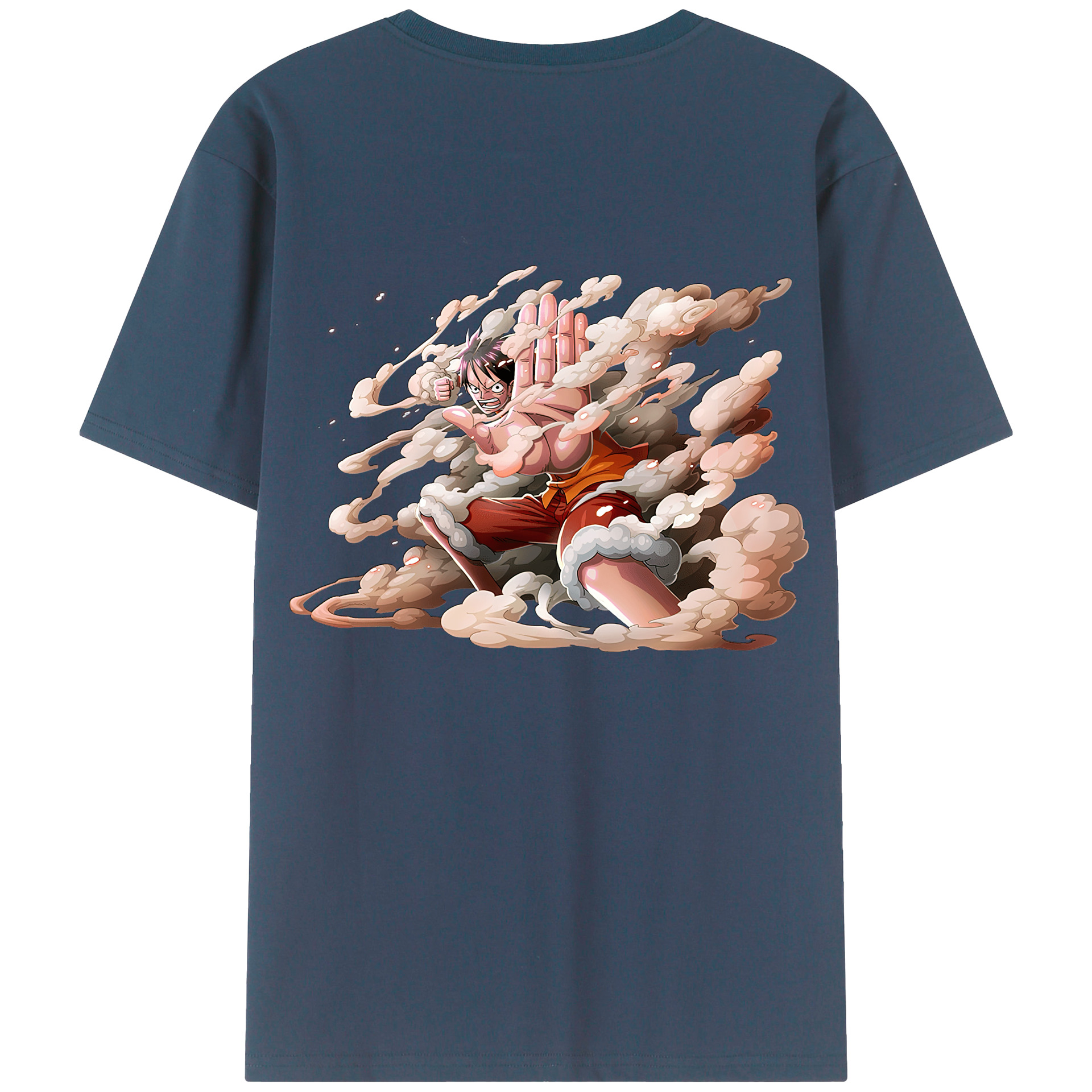 （画像用） ワンピース モンキー・D・ルフィ ONE PIECE Monkey D. Luffy 綿100％ メンズ半袖Tシャツ（バックプリント） 通気性